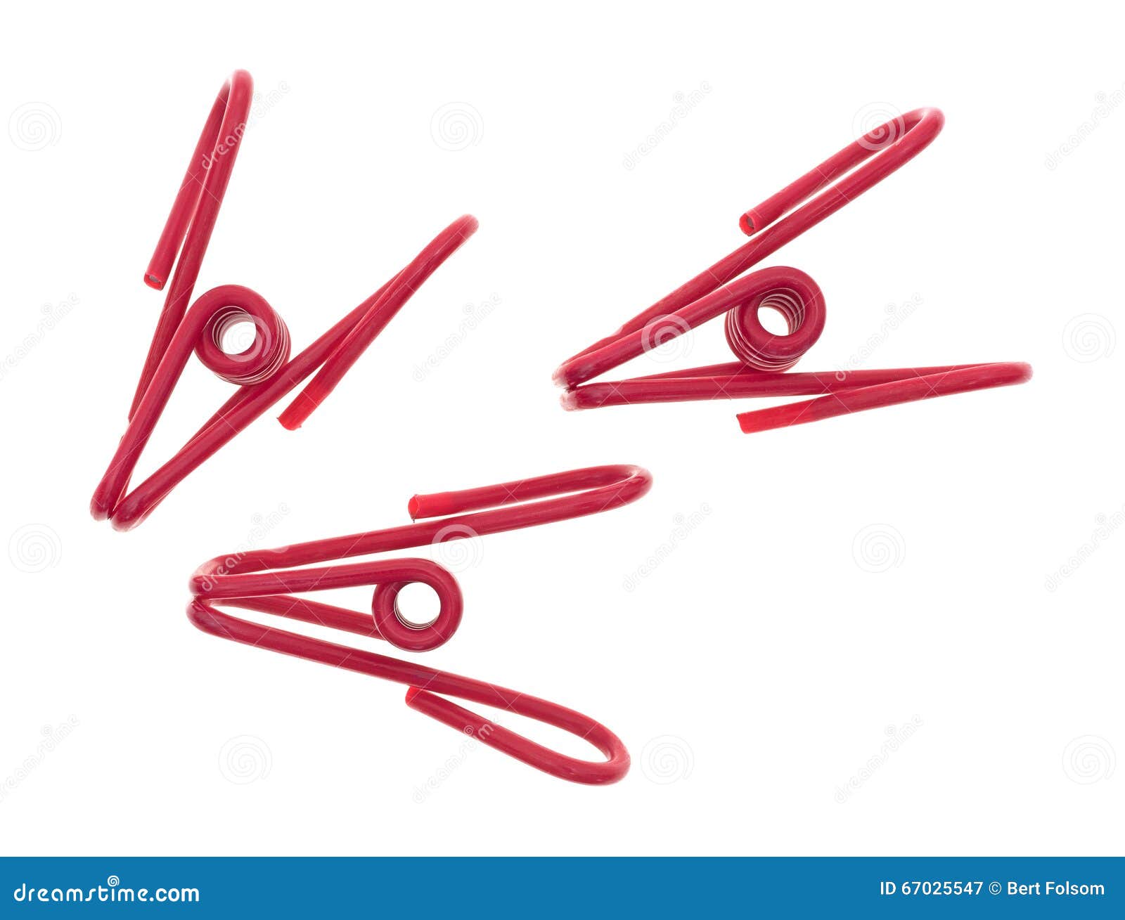 Red Wire Clips Isolated on White Background Stock Image Image of