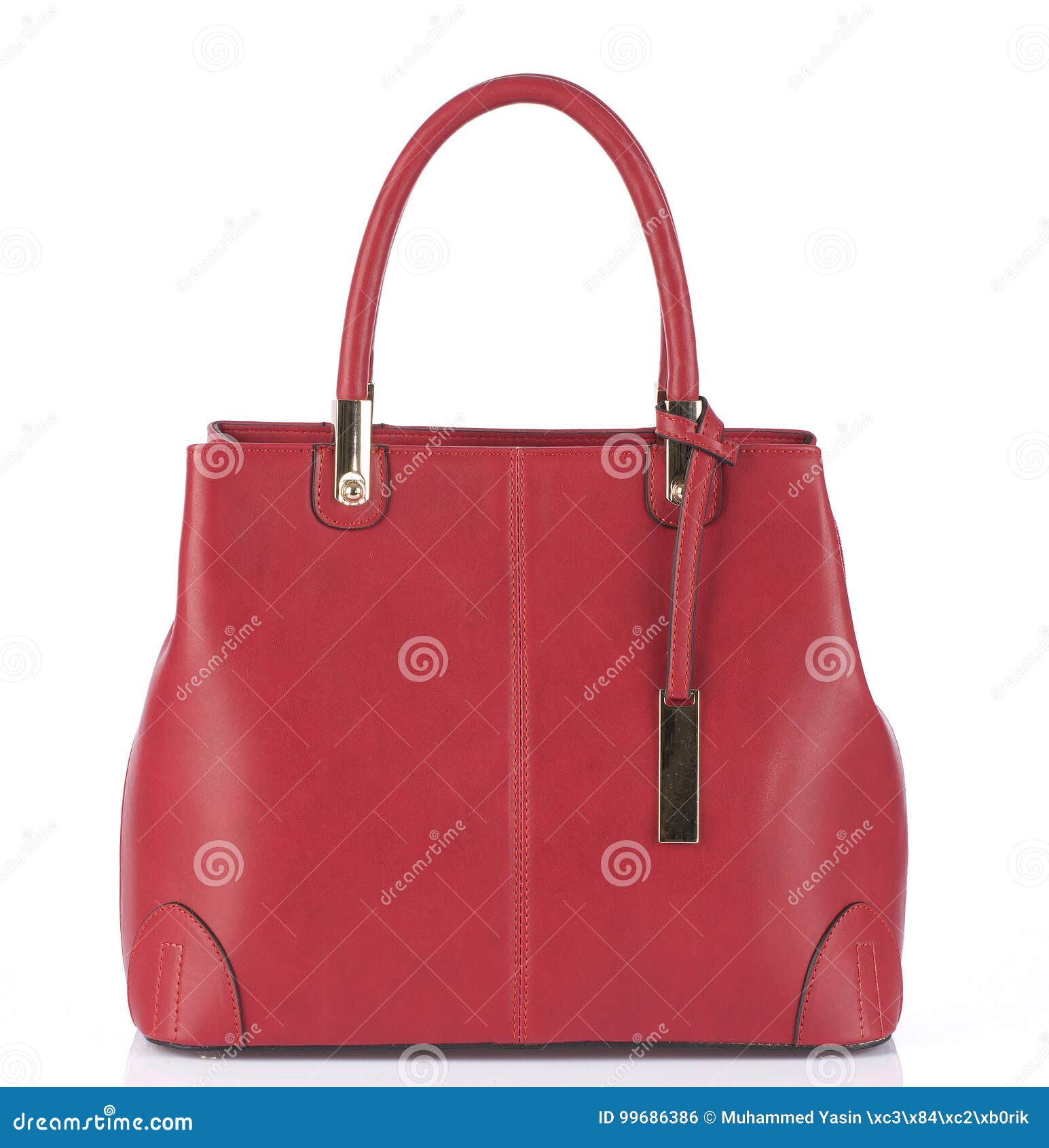 Red Woman Leather Handbag Isolated on White Background Stock Photo ...