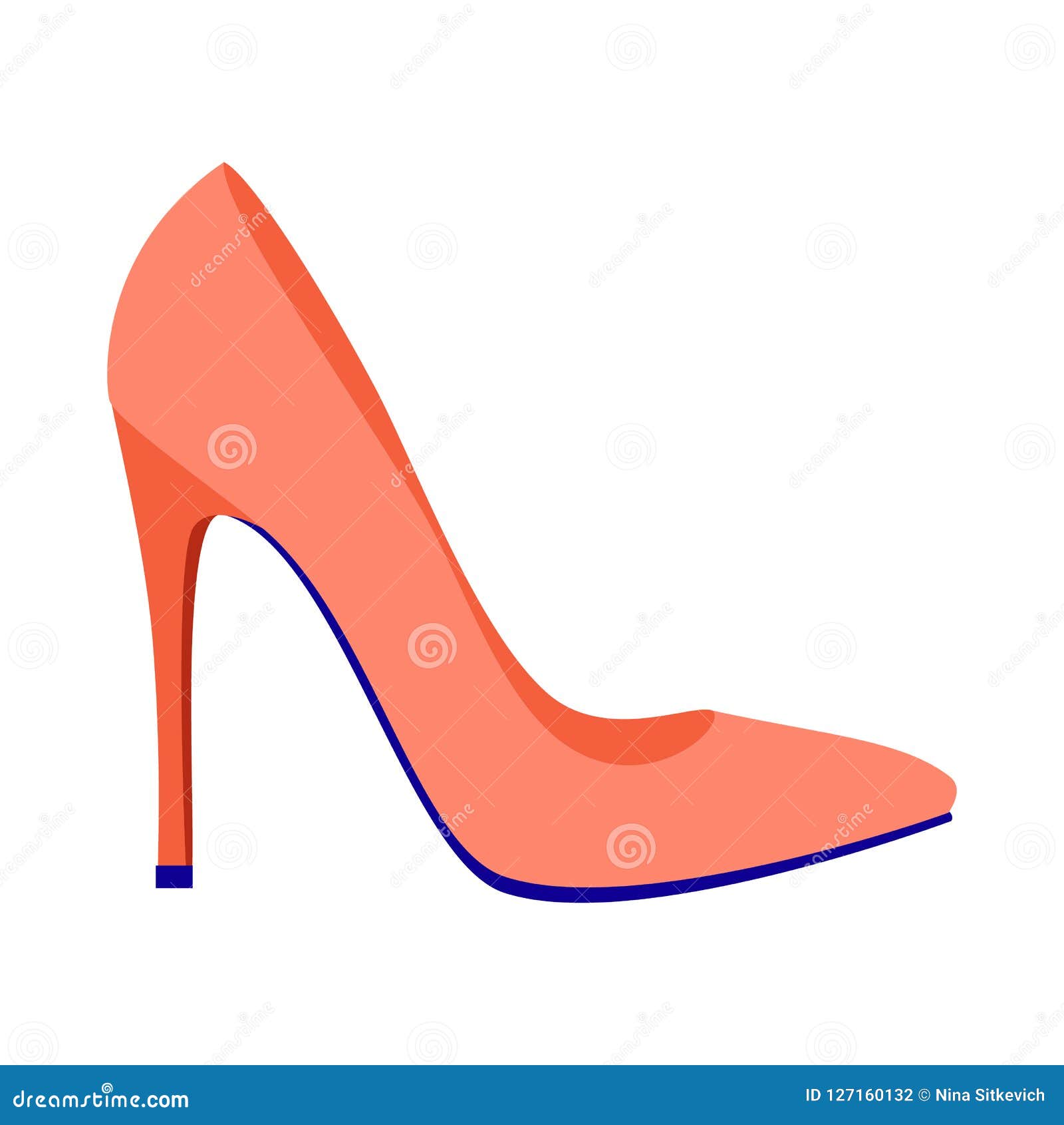 Red Woman Shoe Icon, Flat Style Stock Vector - Illustration of black ...