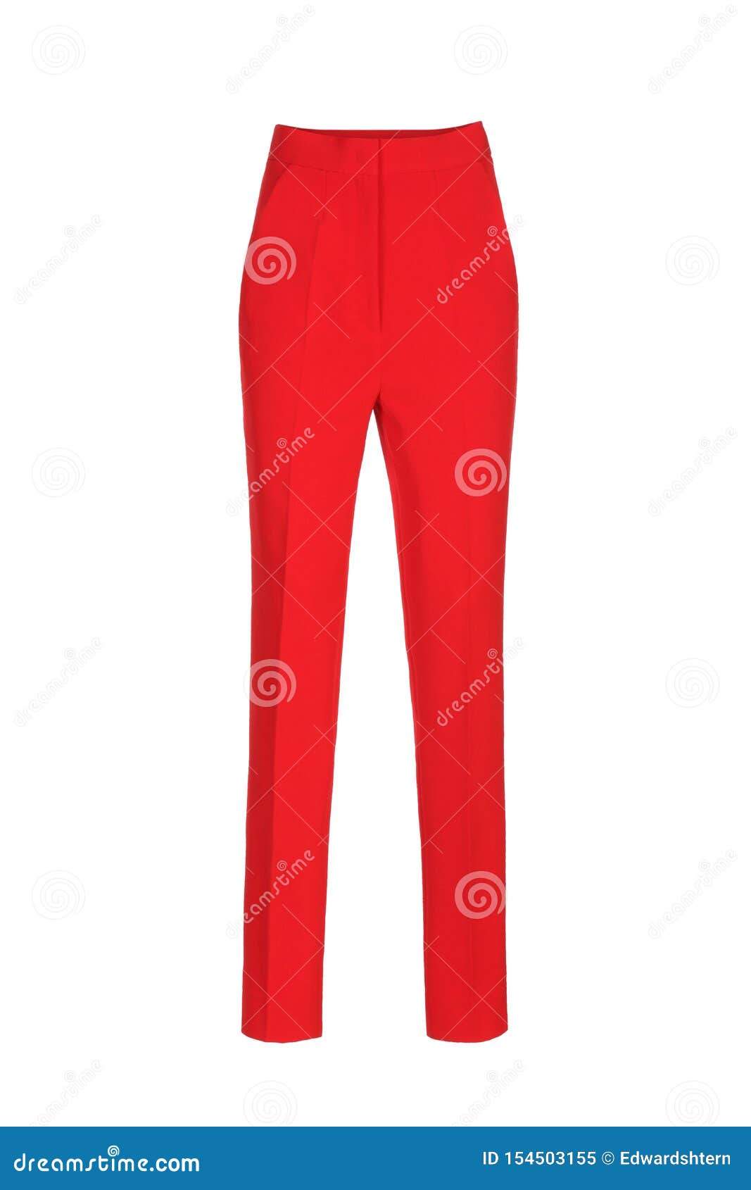 Red Women`s Pants Isolated on White Background Stock Image Image of
