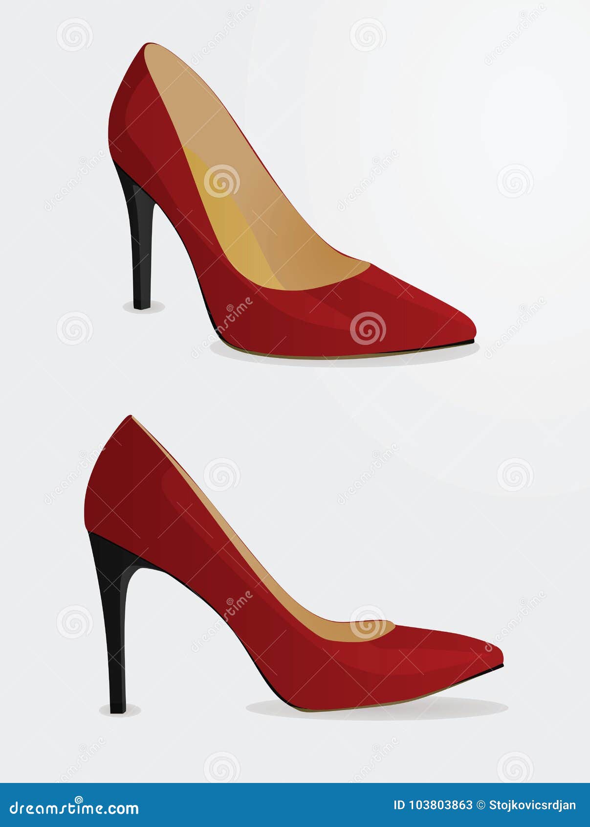 Black Leather Shoes On High Heels, Back View. 3D Graphic Object On White  Background Isolated Stock Photo, Picture and Royalty Free Image. Image  47584856.