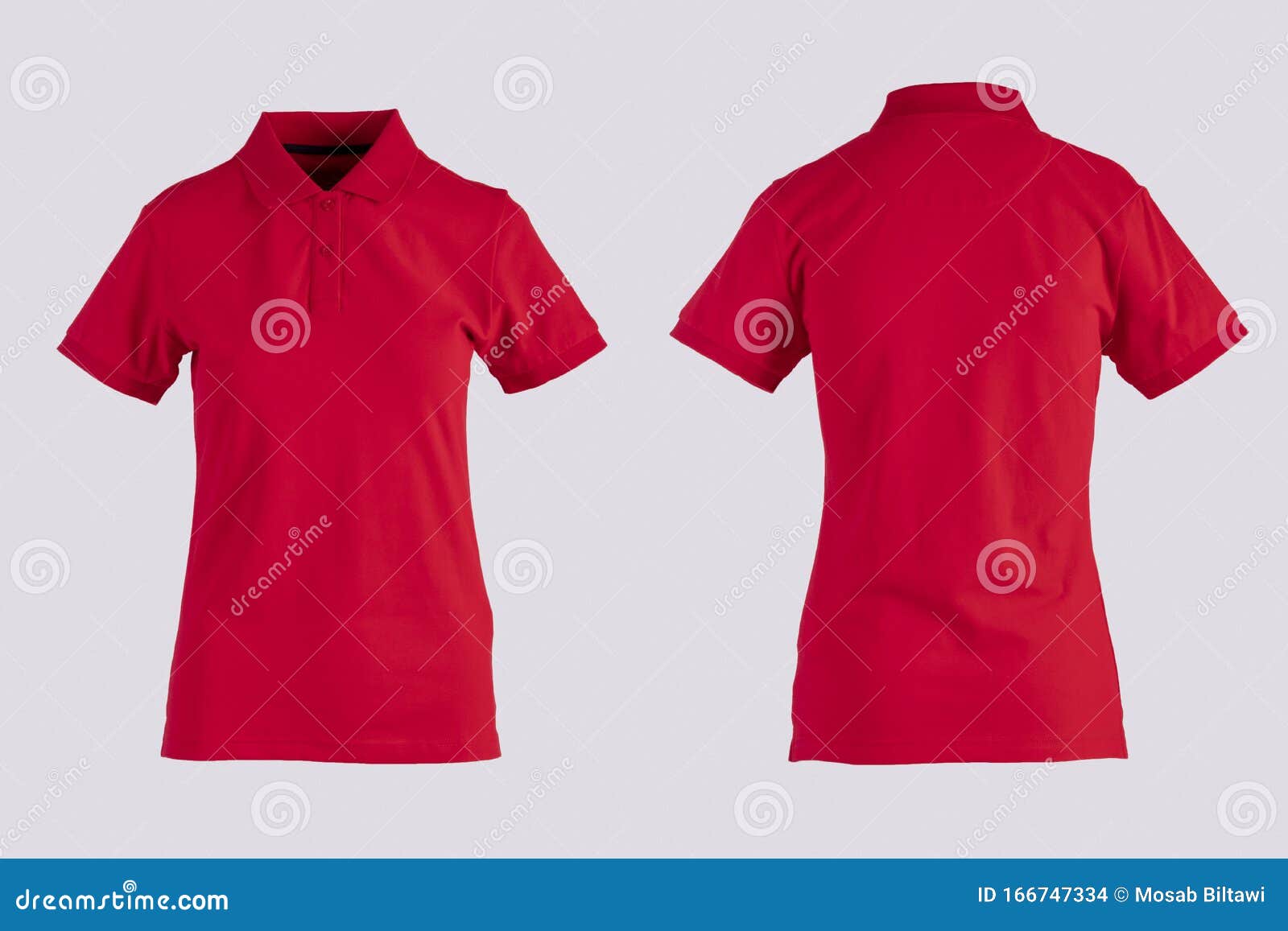 Download Red Womens Blank Polo Shirt, Front And Back View Isolated ...