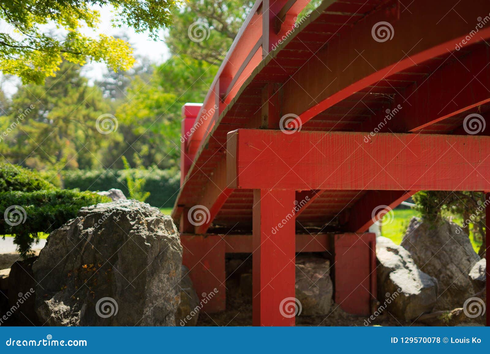 Red Wood Bridge In Japanese Tea Garden Stock Photo Image Of Jose