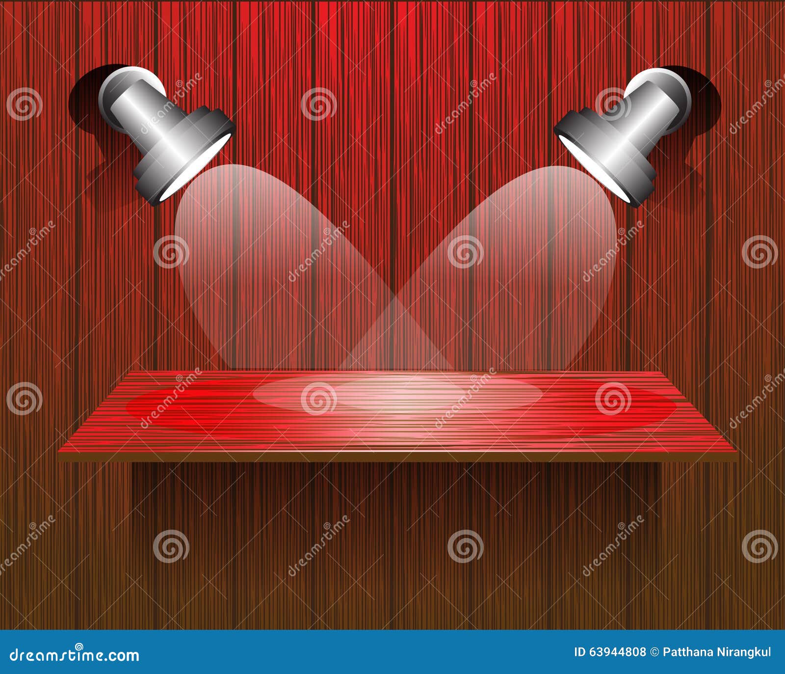Red Wood Wall Spotlights Vector Stock Vector Illustration of bright