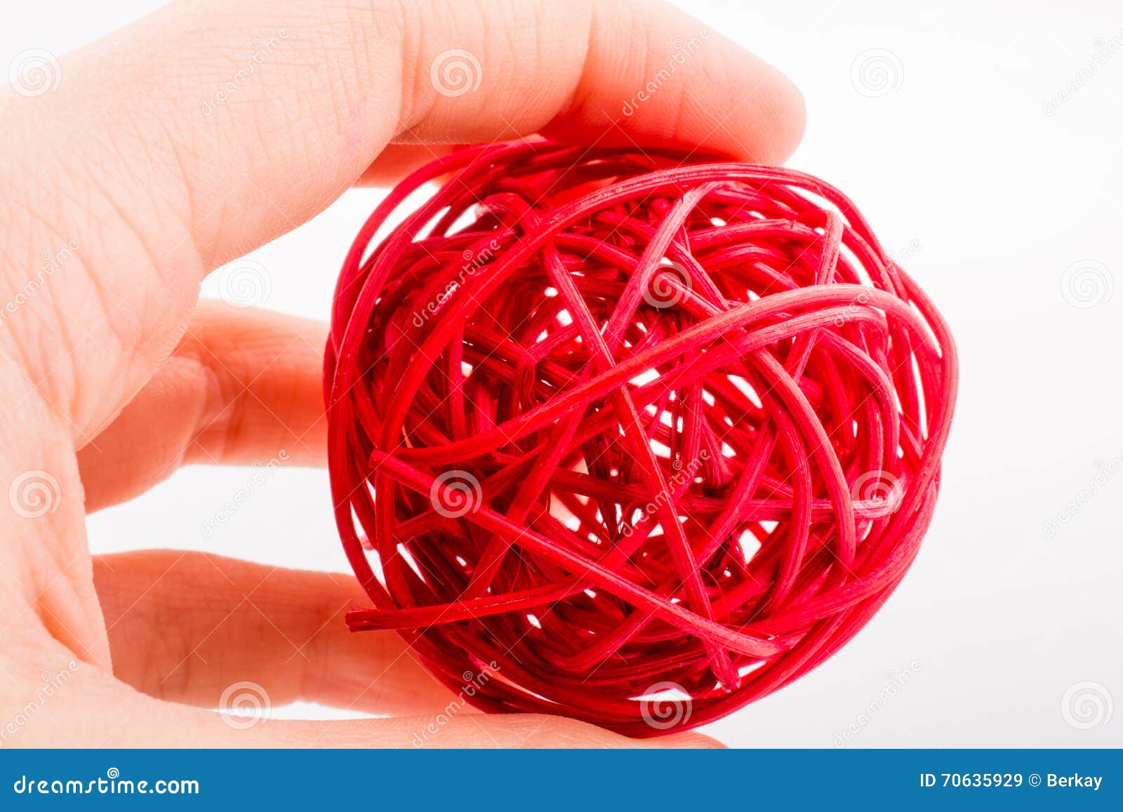 Red Wooden Ball on a White Background Stock Image Image of circle