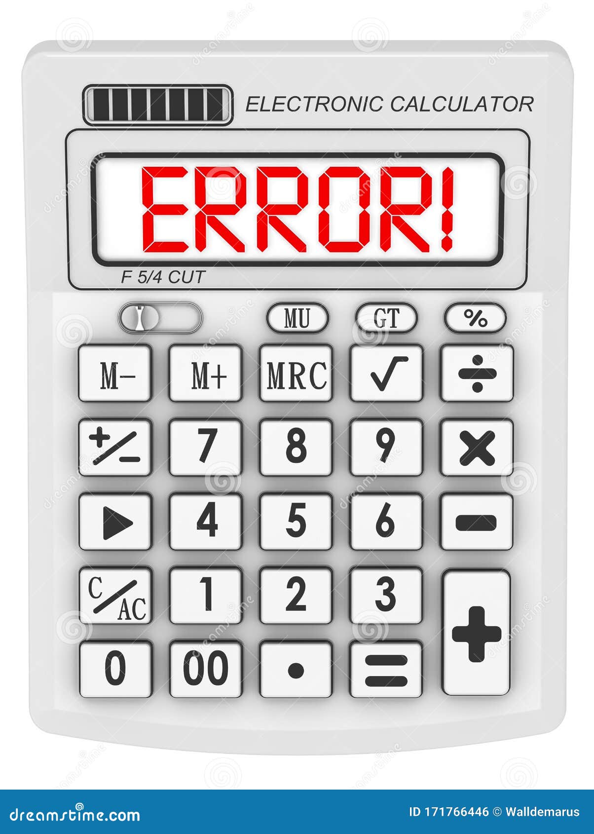 Error! Message on the Electronic Calculator Stock Illustration