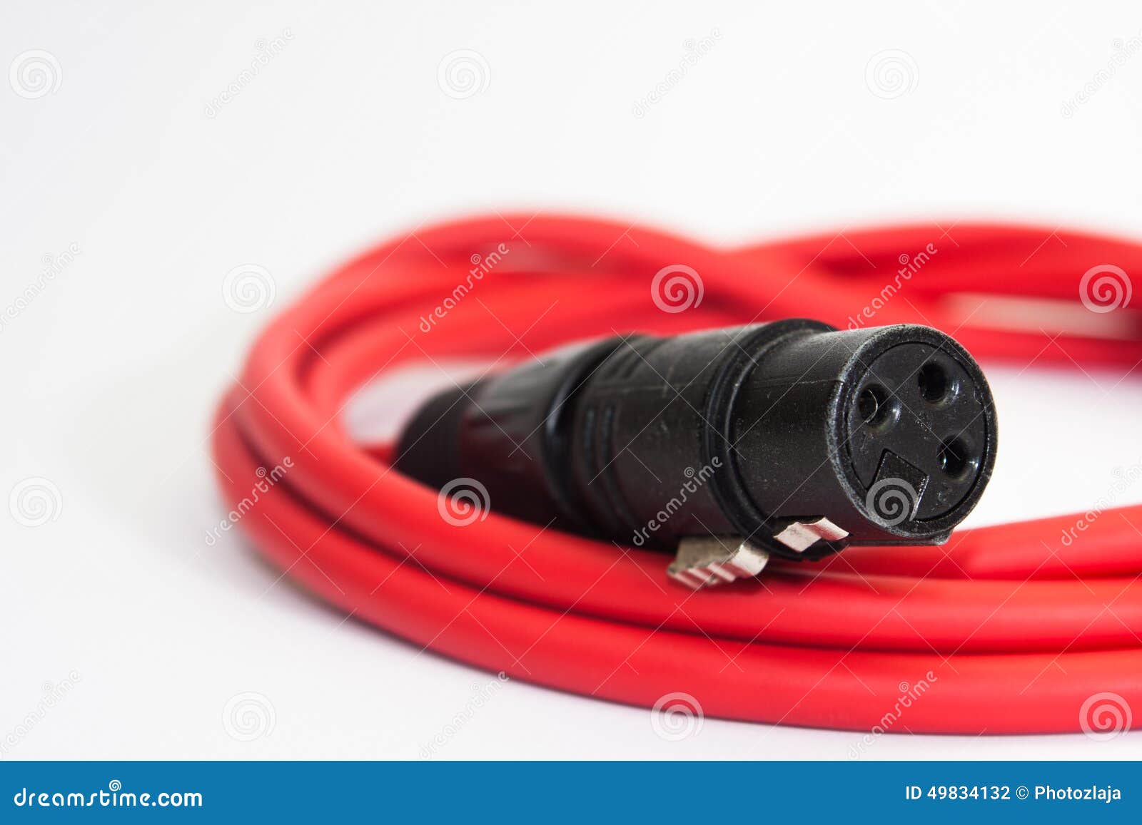 Red Xlr Microphone Cable on the White Background Stock Photo Image of