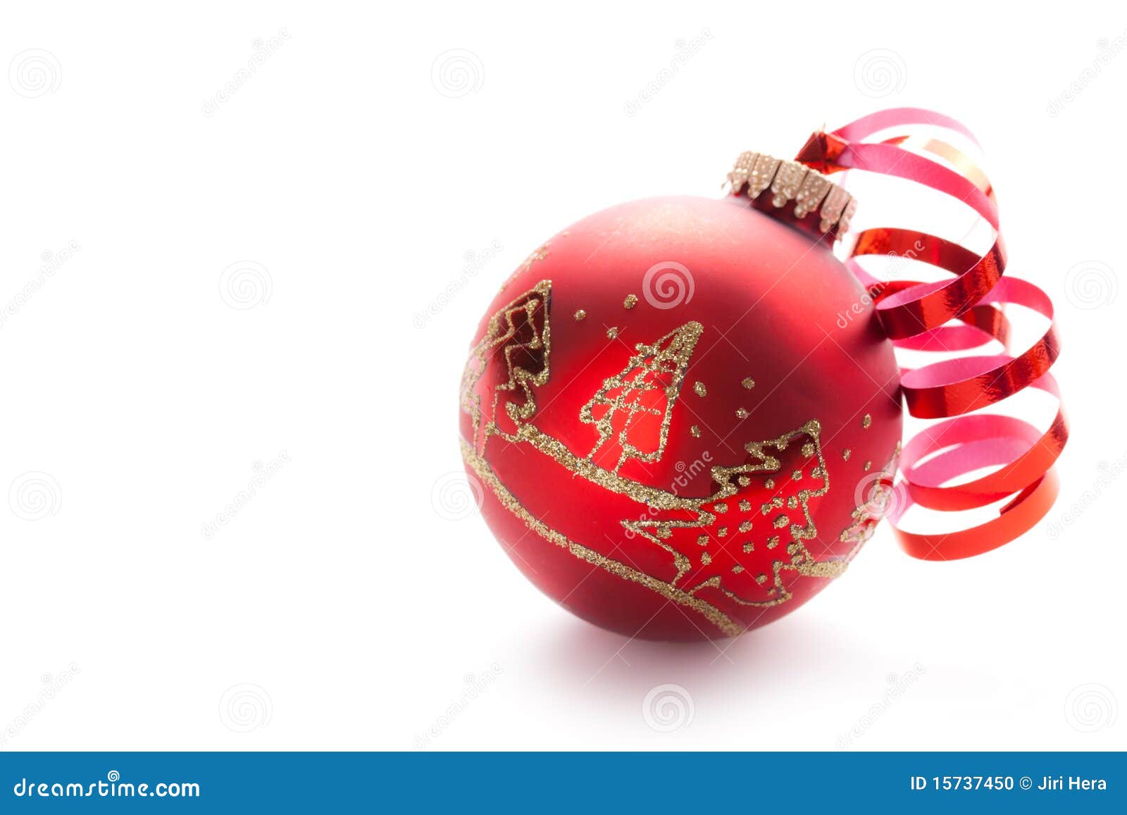 Red xmas ball stock photo. Image of decorate, decoration - 15737450