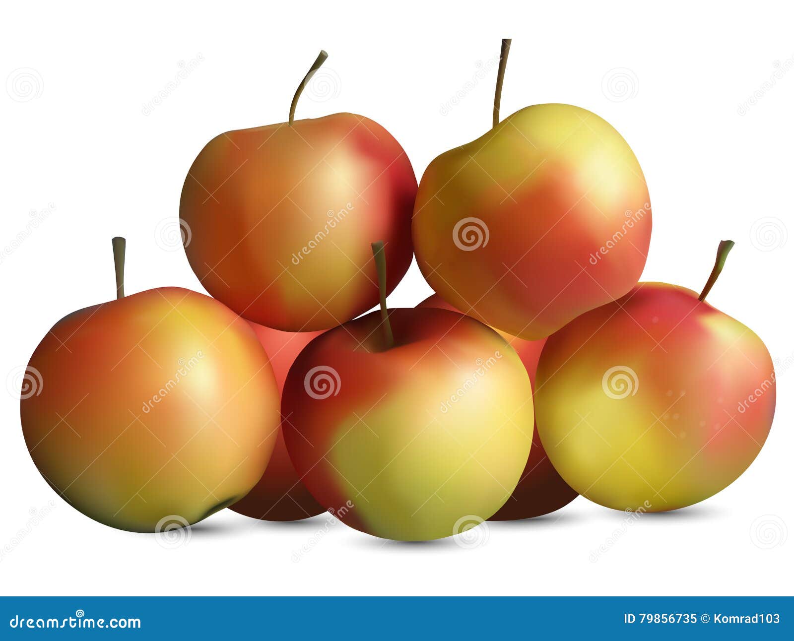 Red yellow apples stock illustration. Illustration of yellow 79856735