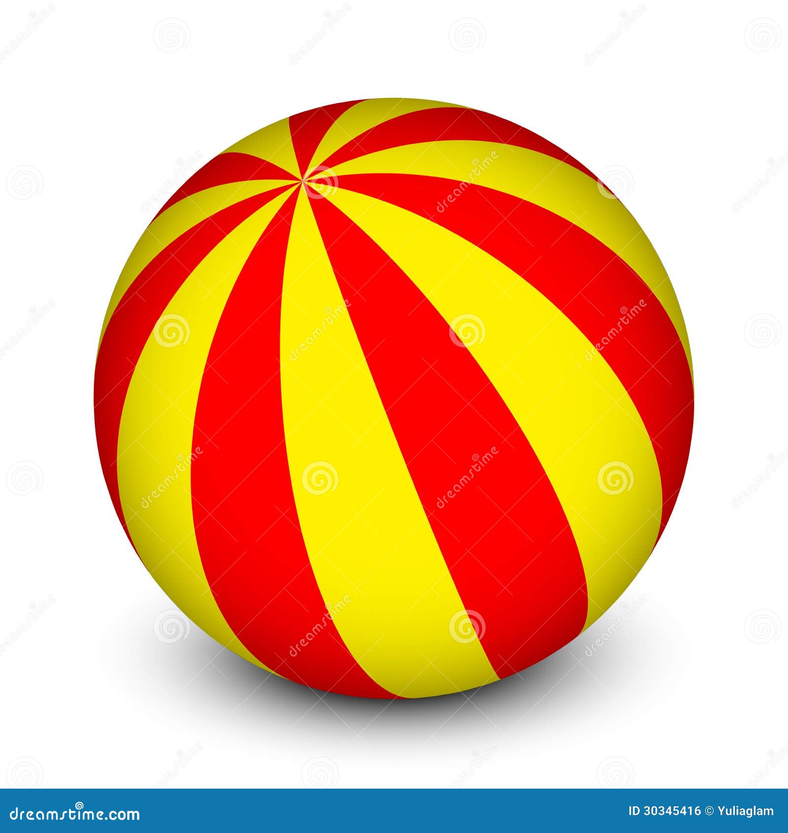 Red and yellow ball stock vector. Illustration of beach 30345416