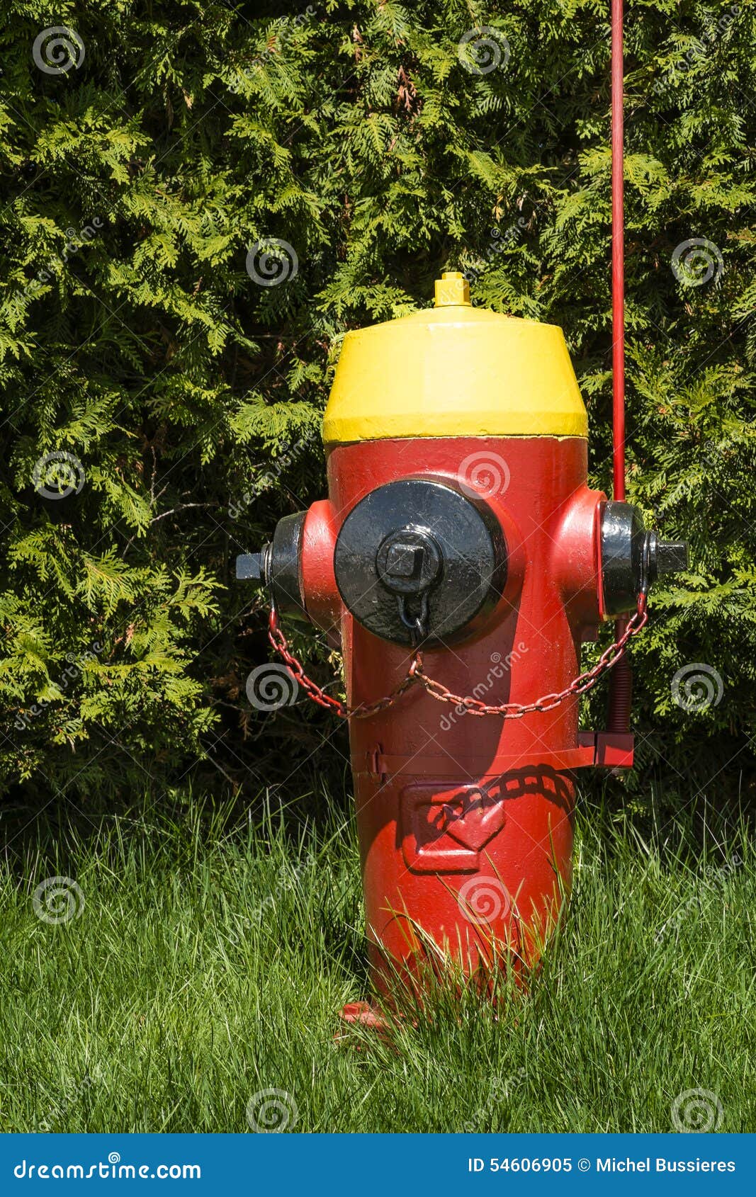 Red Yellow and Black Fire Hydrant Stock Image Image of yellow, public