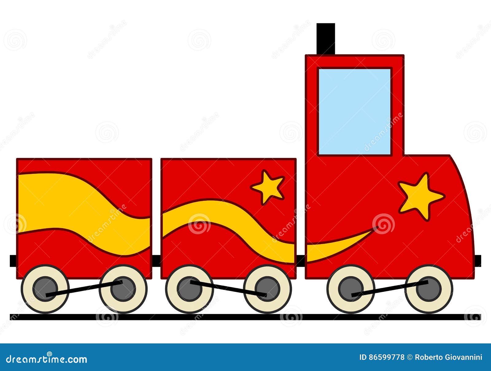 Red and Yellow Cartoon Train Toy Stock Vector - Illustration of vehicle,  symbol: 86599778
