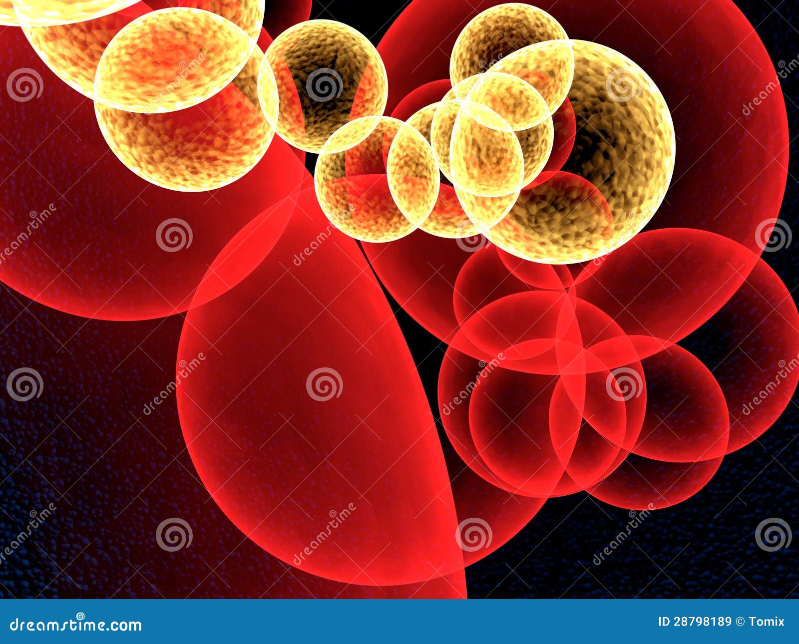 Yellow Cells Captured By Coronaviruses Stock Photo