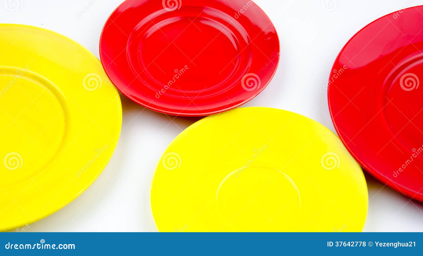 Red and yellow empty plate stock photo. Image of characteristic 37642778