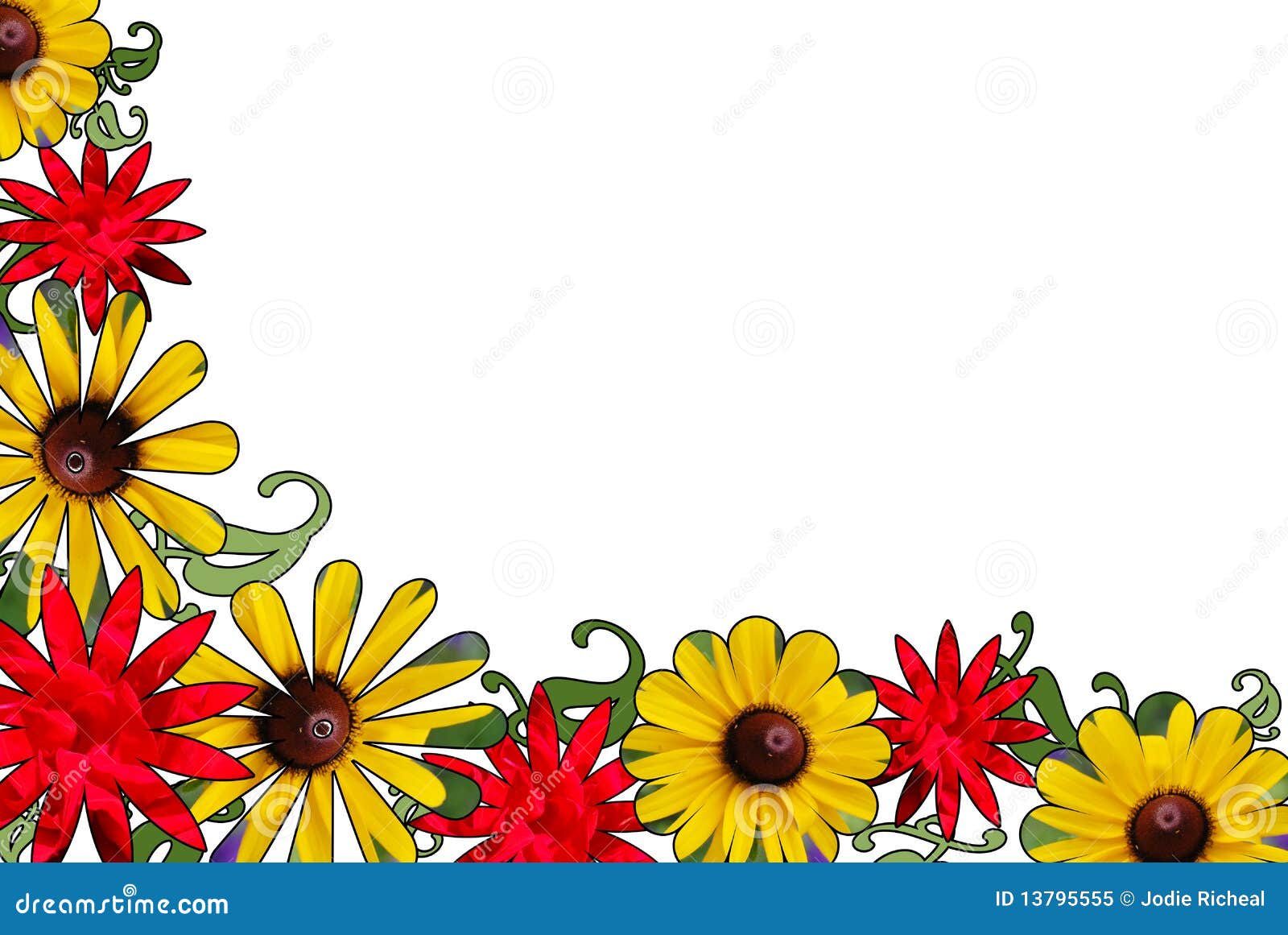Red And Yellow Floral Border Royalty Free Stock Photo Image 13795555