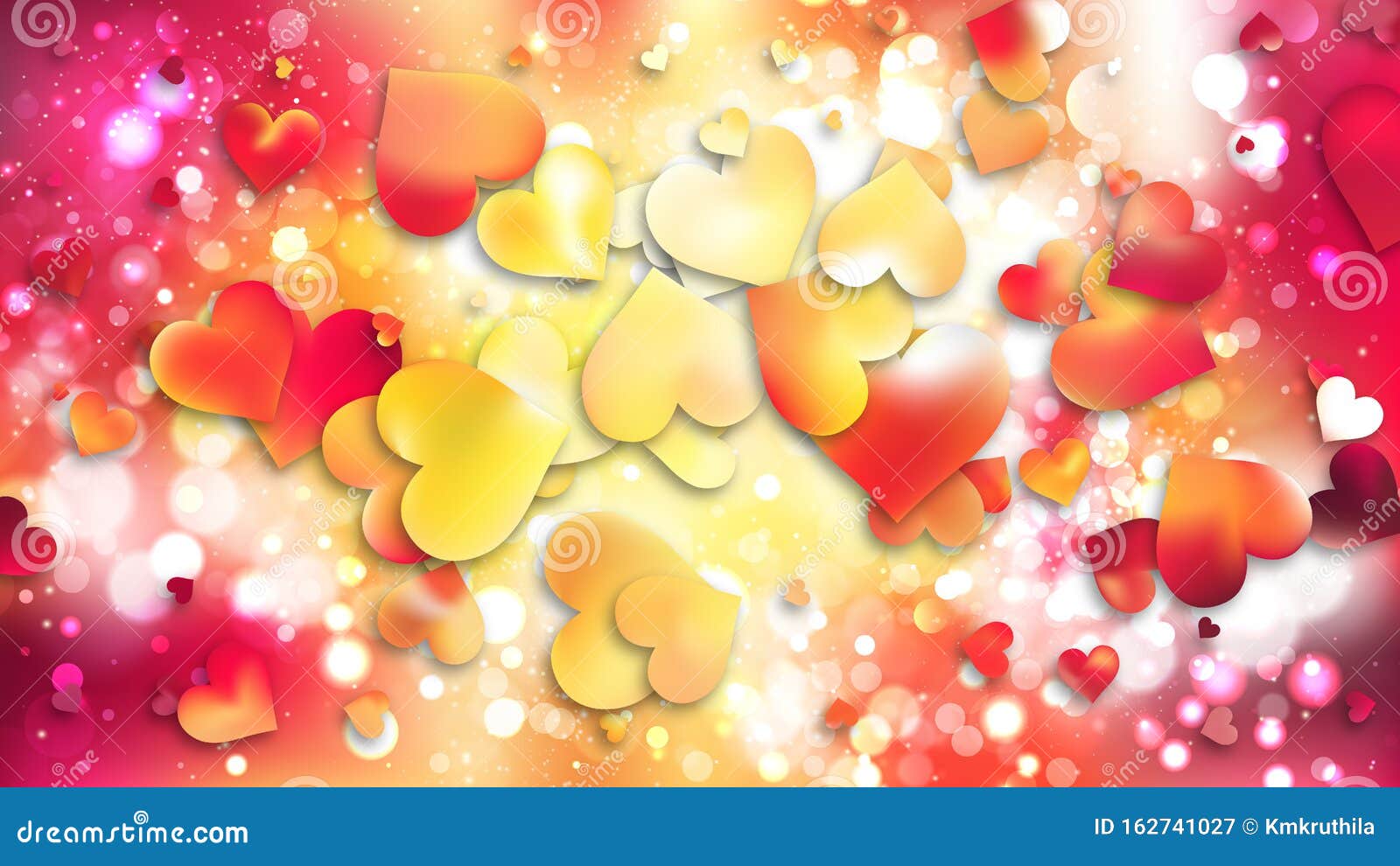 Red and Yellow Heart Background Graphic Stock Vector Illustration of