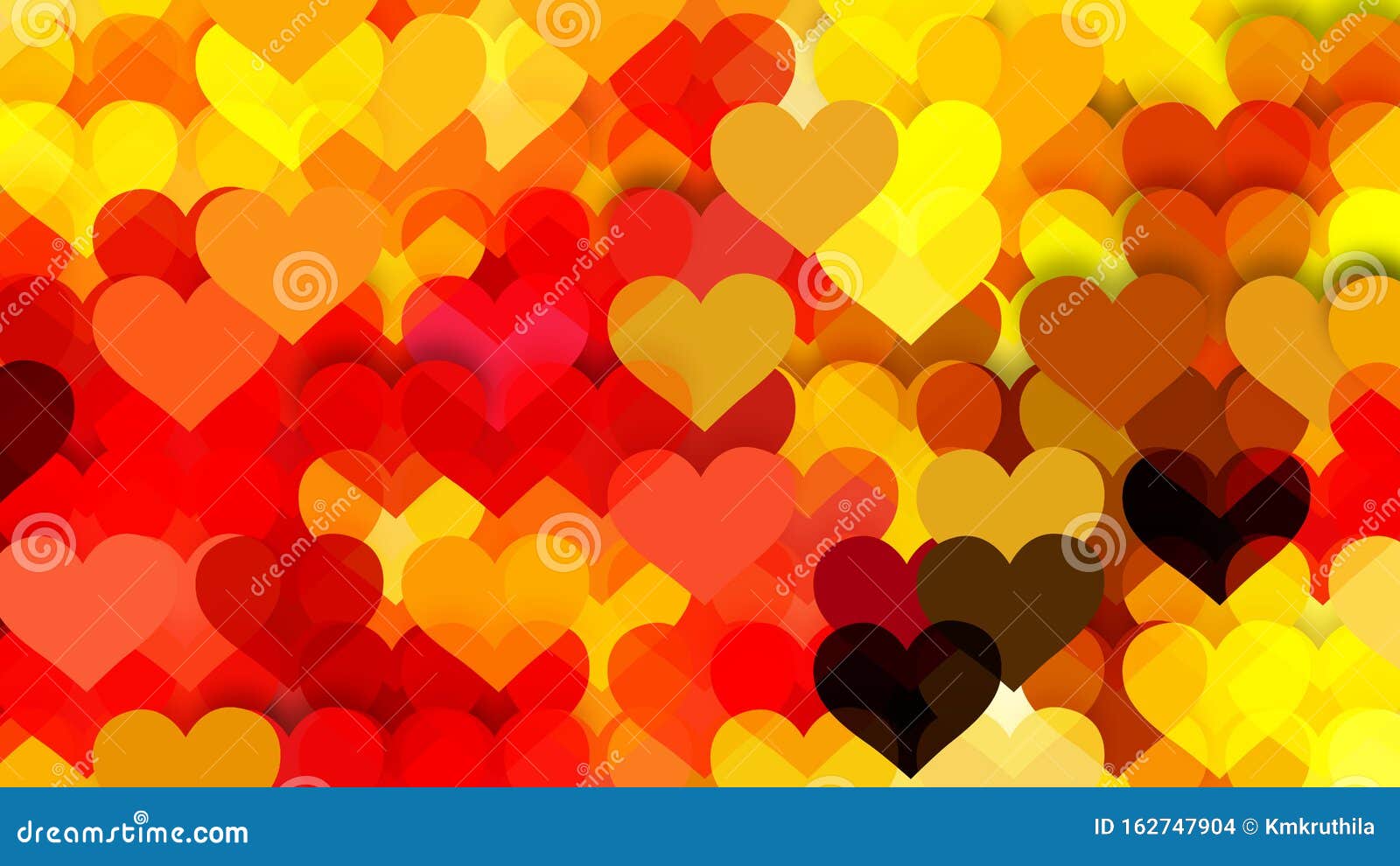 Red and Yellow Heart Wallpaper Background Vector Image Stock Vector