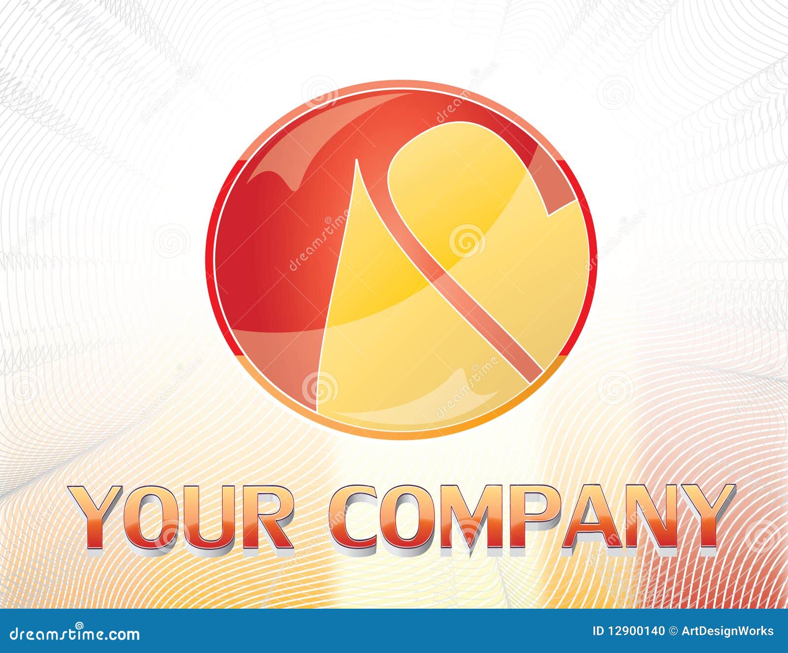 Red and yellow logo stock vector. Illustration of company 12900140