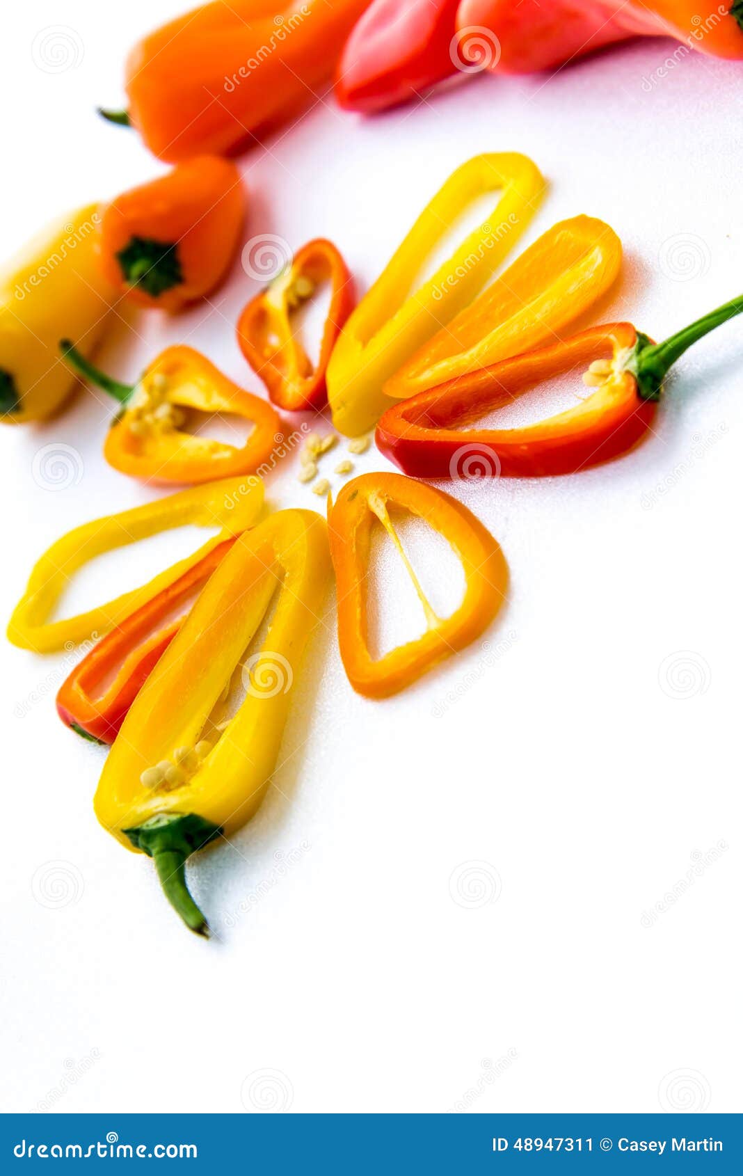 Red, Yellow, Orange Hot Peppers Sliced Stock Image Image of nutrition