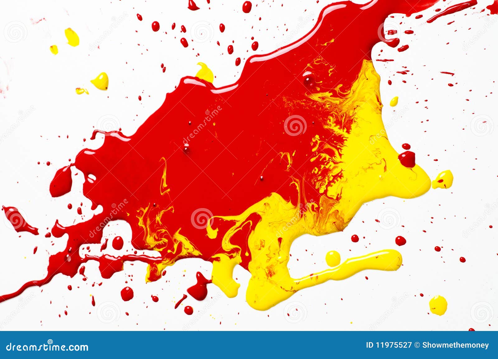 Red and yellow paint stock image. Image of splash, color 11975527