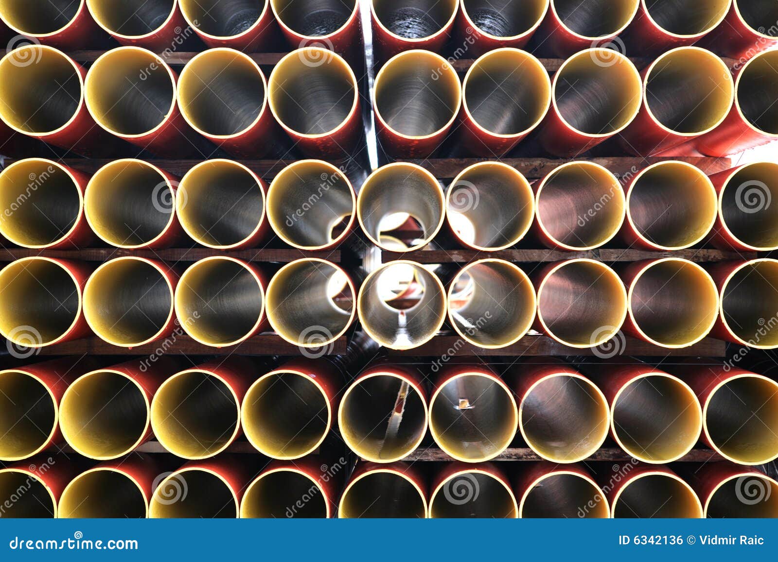 Red and yellow Water pipes stock photo. Image of coupling 6342136