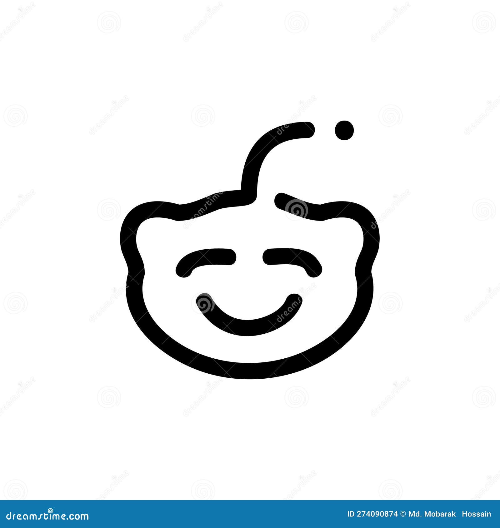 Reddit Vector Icon, Outline Style. Stock Vector Illustration of message, media 274090874