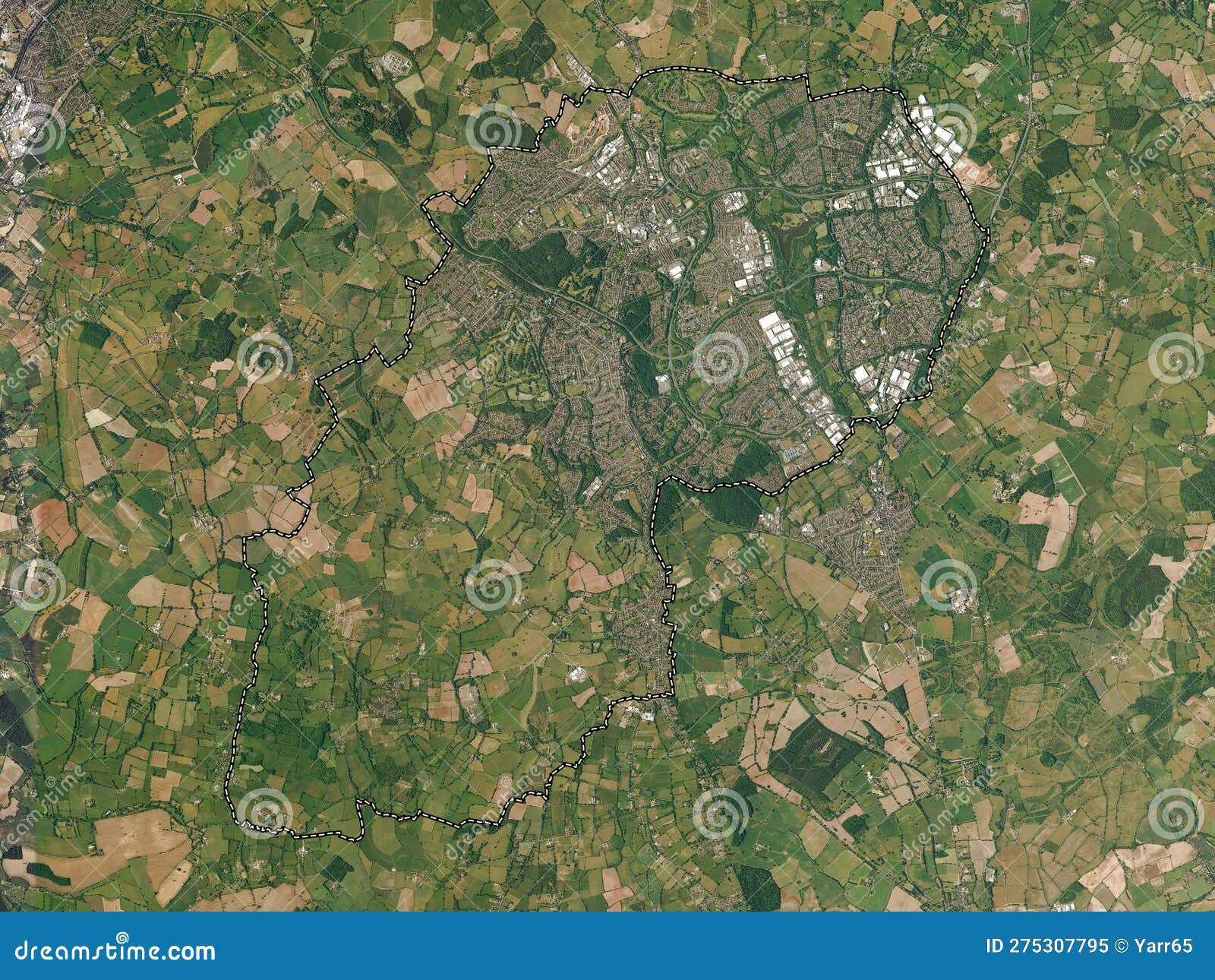 Redditch, England Great Britain. Highres Satellite. No Legend Stock