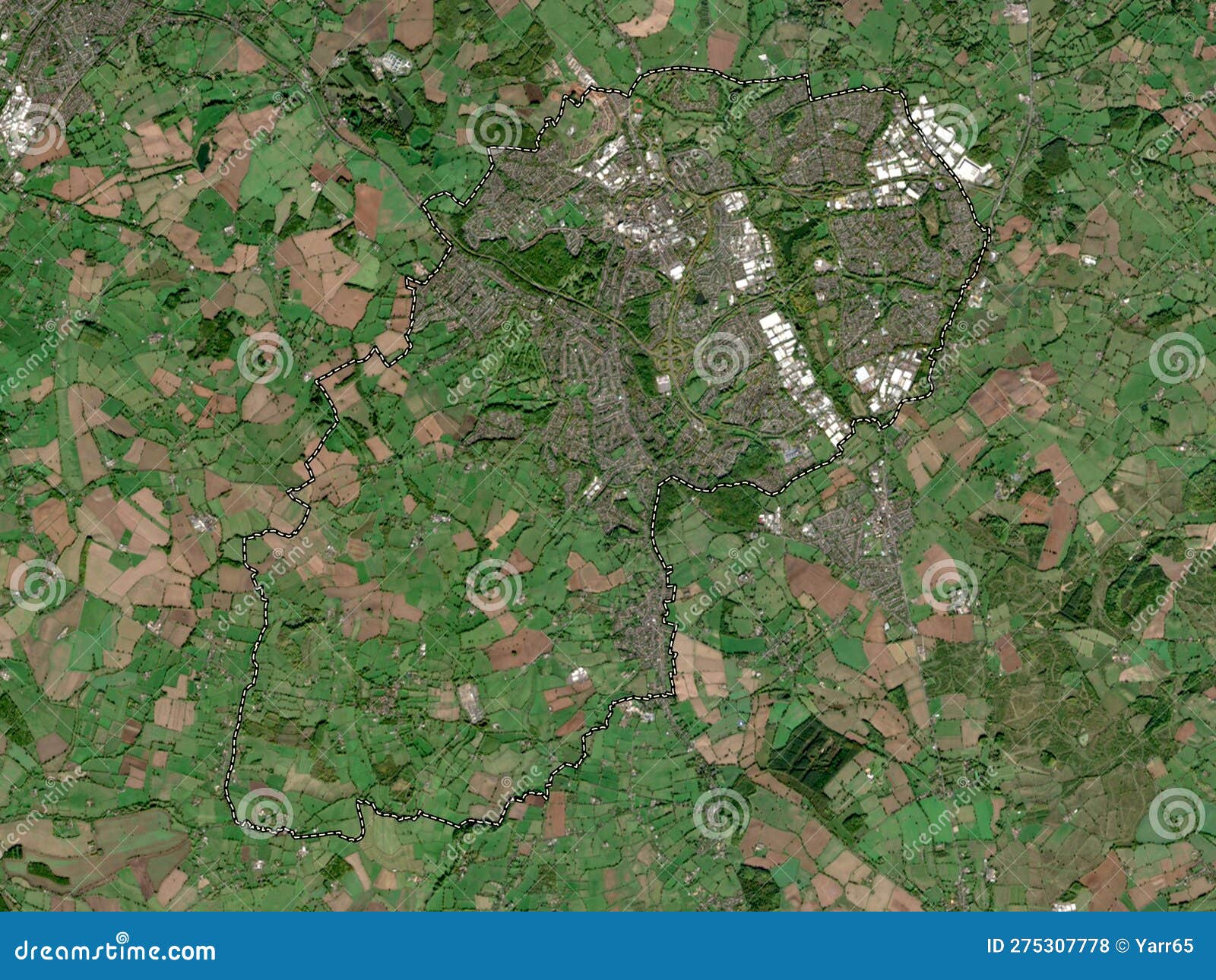 Redditch, England Great Britain. Lowres Satellite. No Legend Stock