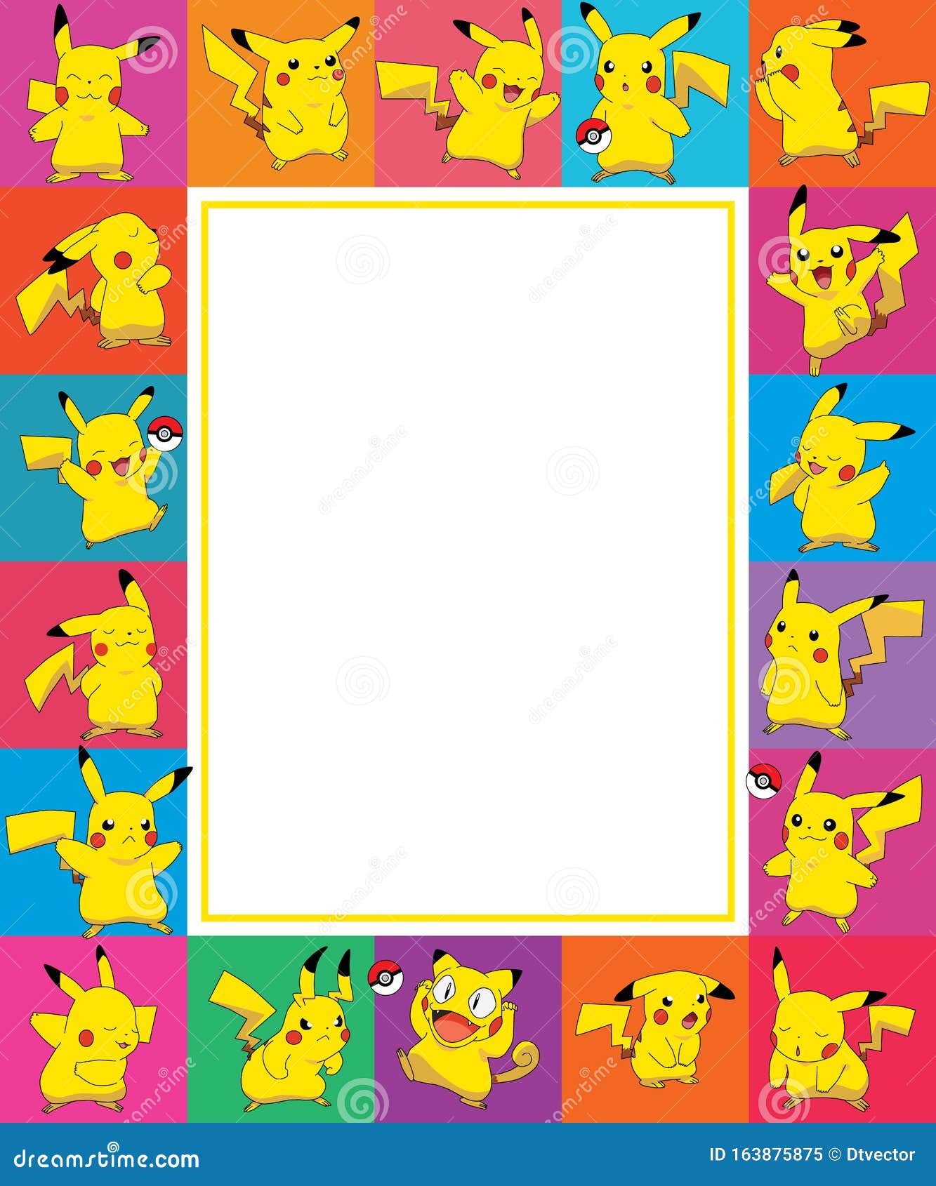 Ilustração dos desenhos animados de um personagem de pokémon azul e amarelo  sentado em um fundo preto generativo ai
