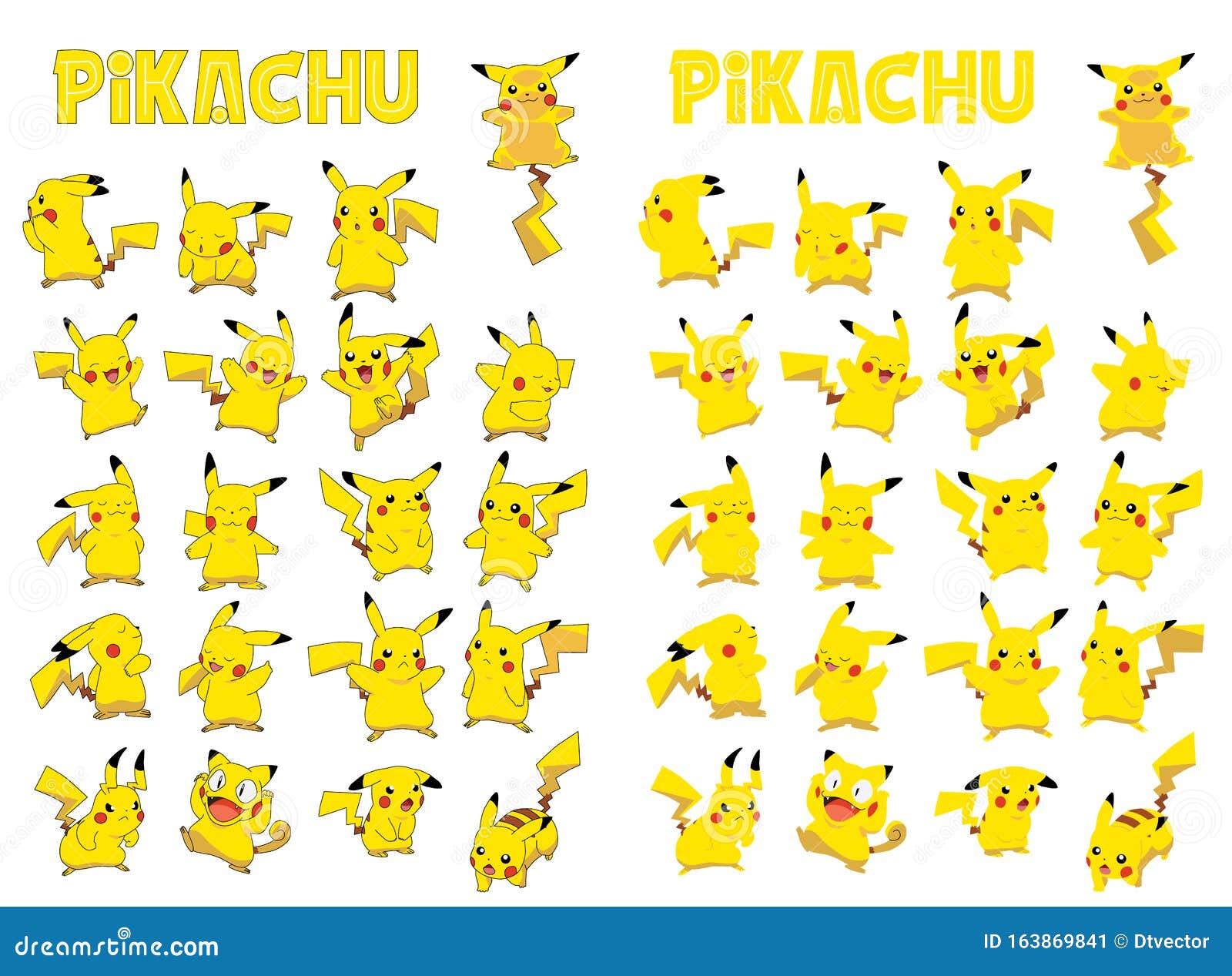 Redesenhar O Novo Desenho Pokemon Pikachu Conjunto De Coloração