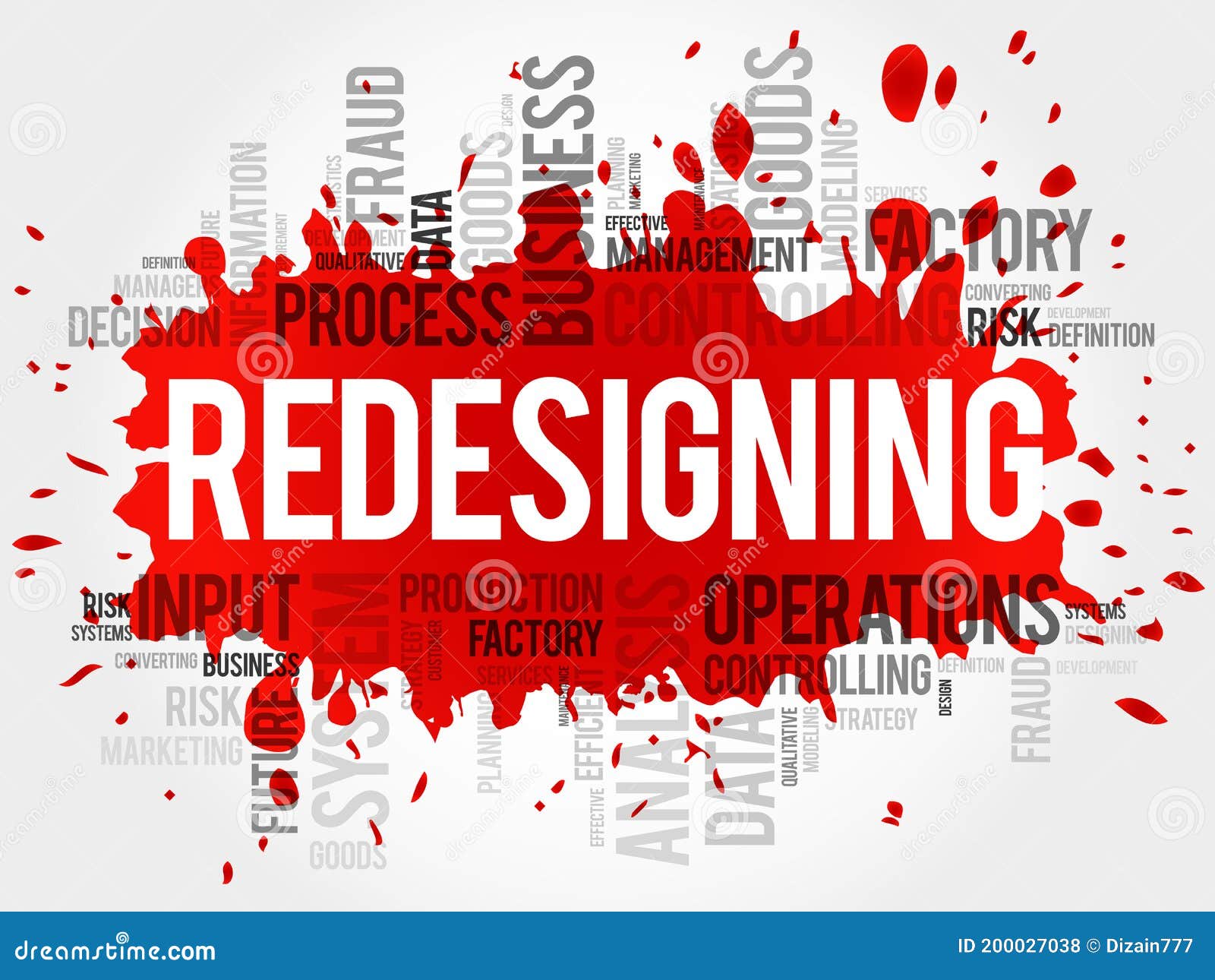 REDESIGNING word cloud stock illustration. Illustration of background