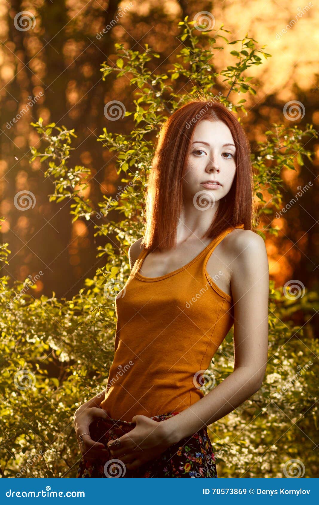 redhead on the side of the road redhead on the side of the road