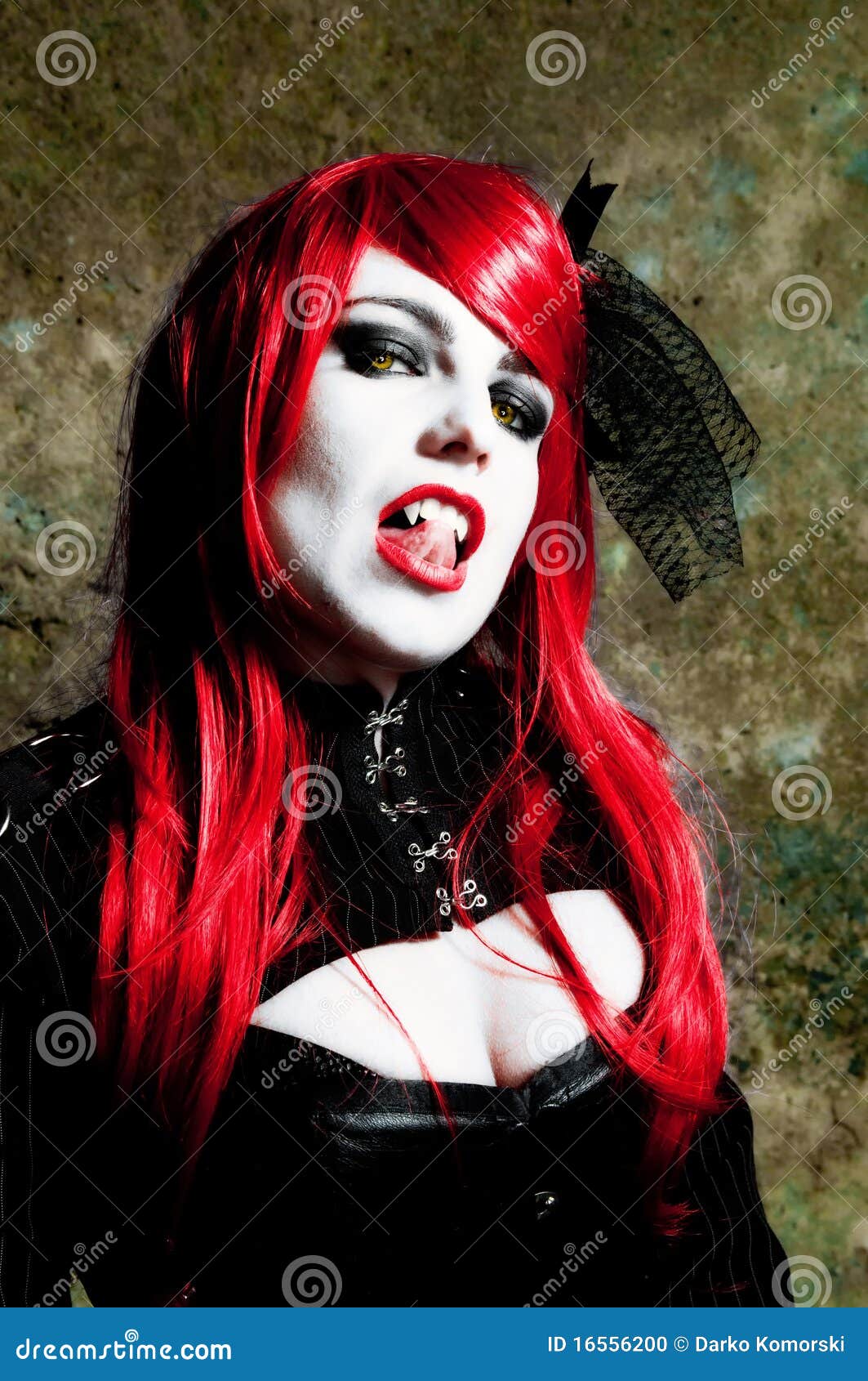 Redhead vampire stock photo. Image of female, beauty - 16556200