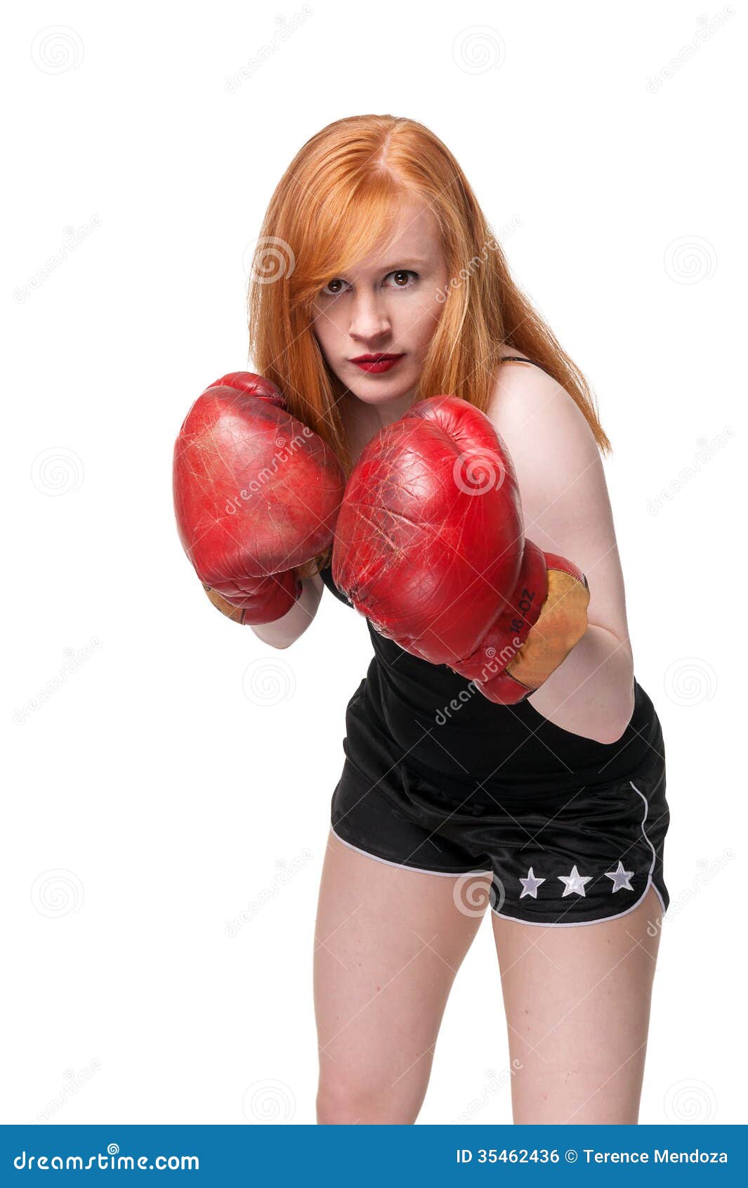 Redhead woman boxer stock Image of beautiful, -