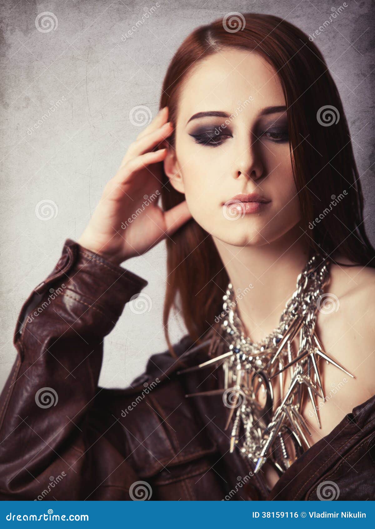 Redhead Women with Necklace Stock Photo Image of daisy, care 38159116