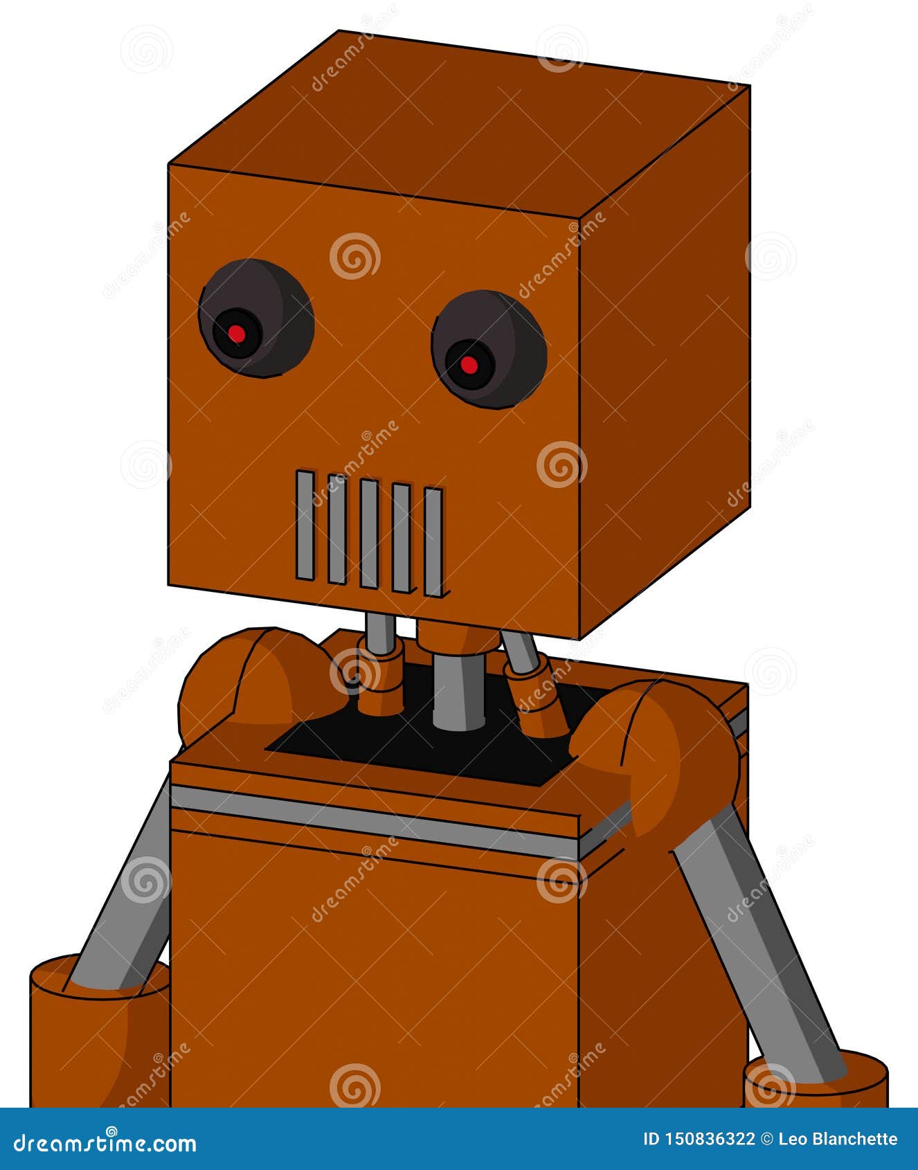 redish-orange mech with box head and vent mouth and red eyed
