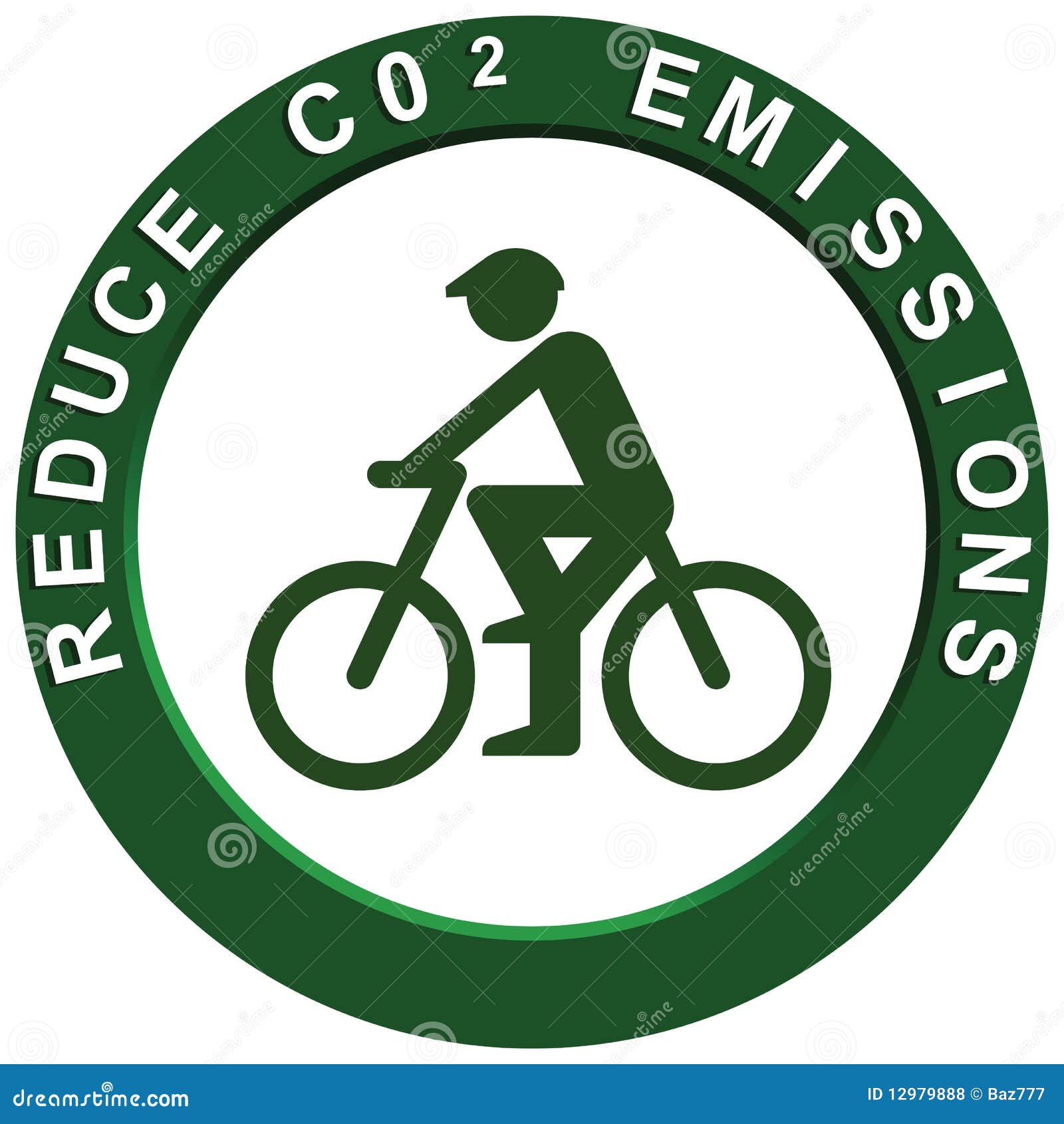 Reduce Carbon Emissions Pushbike Stock Vector Illustration Of