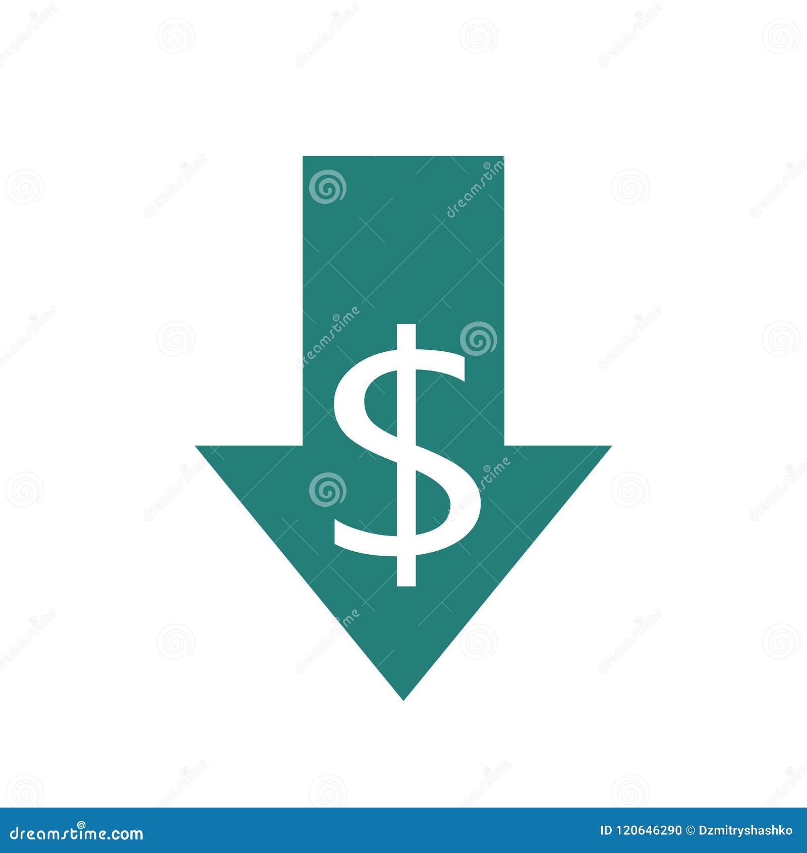 Reduce costs icon stock vector. Illustration of icon - 120646290