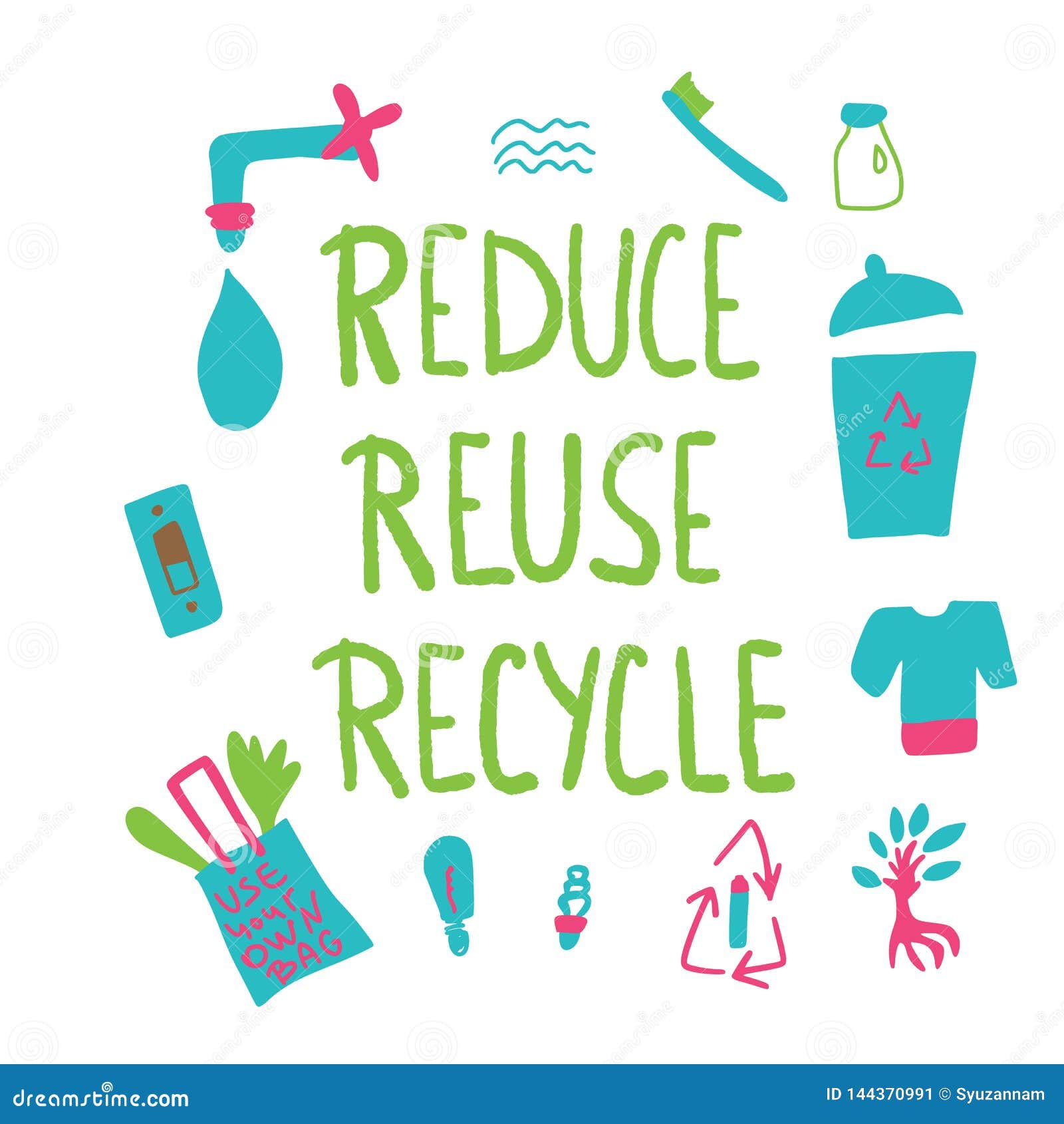 Set reduce reuse recycle Royalty Free Vector Image