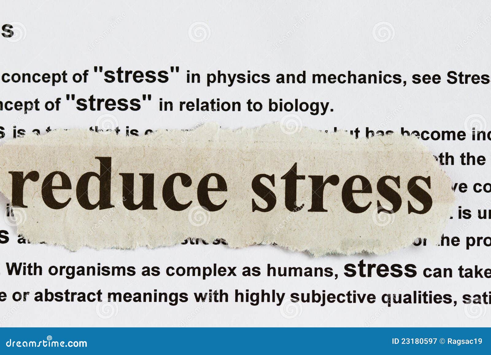 Stress text. Reduce stress. Stress physics.