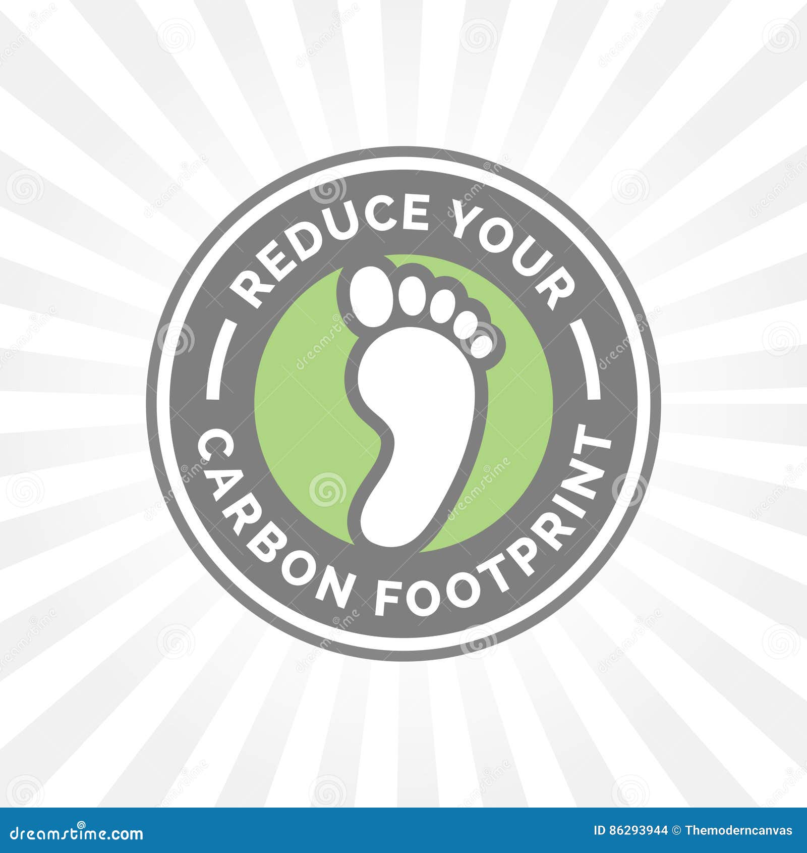 reduce your carbon footprint icon with green environment foot badge