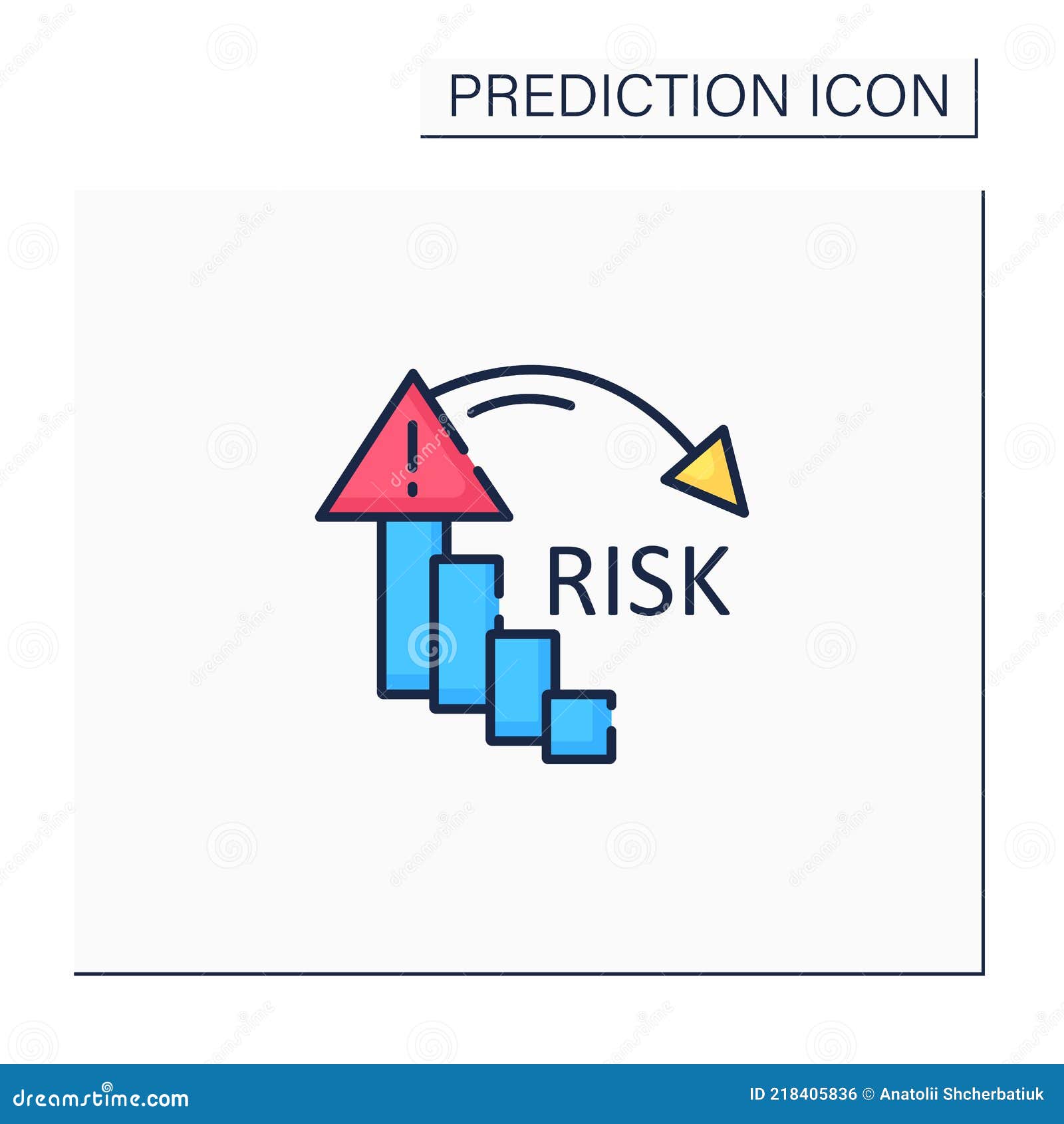 Reducing risk color icon stock vector. Illustration of growth - 218405836