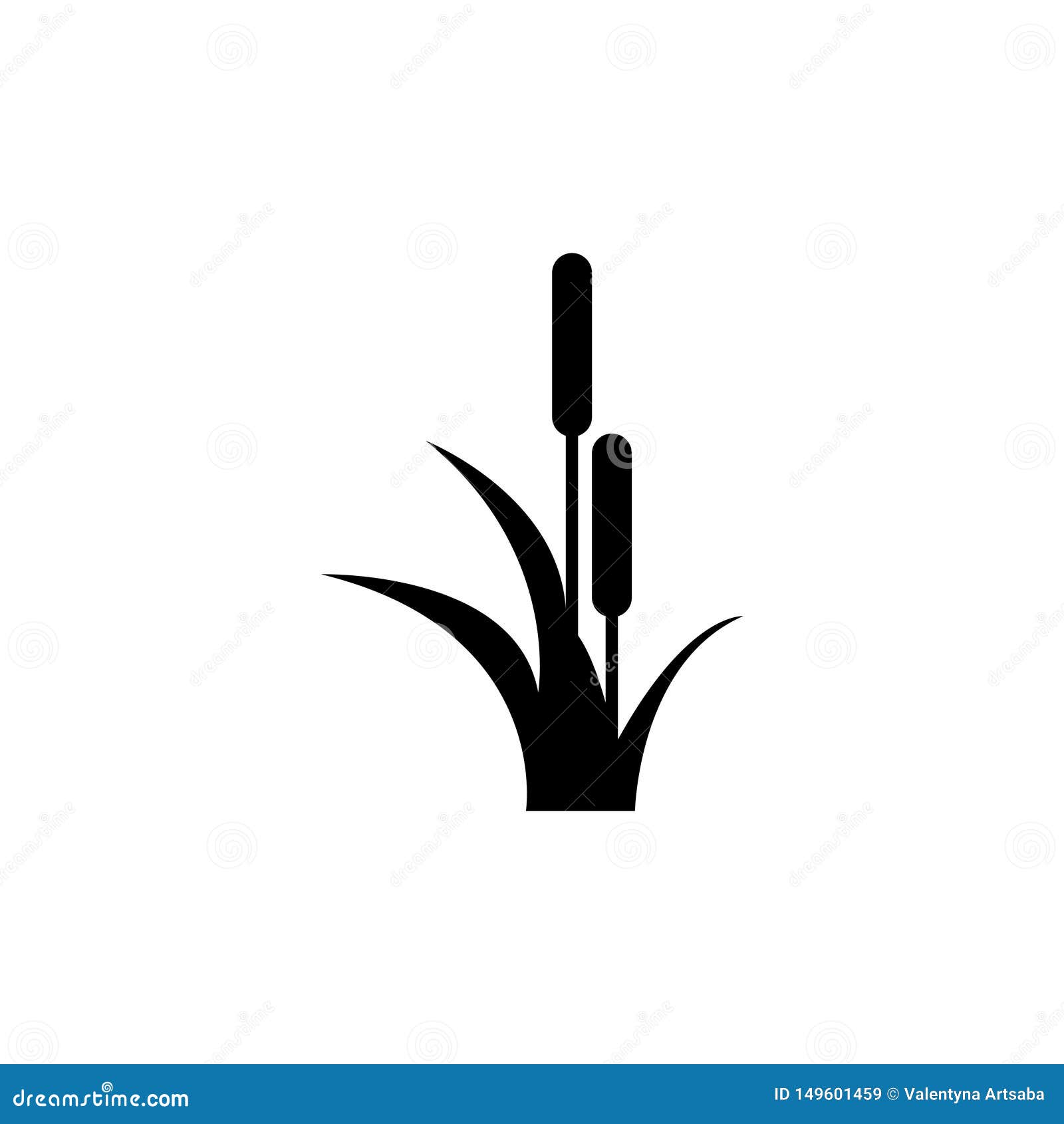 Reed, Cattail, Cane Flat Vector Icon Stock Illustration - Illustration ...
