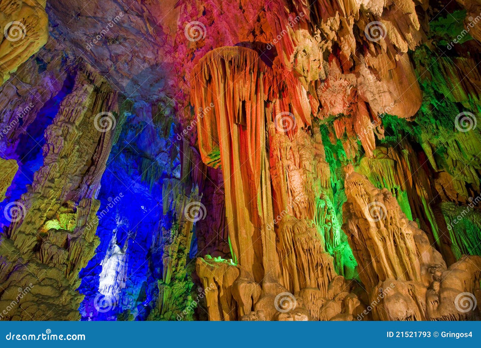 The Reed Flute Cave Guilin Guangxi Stock Image Image of formations