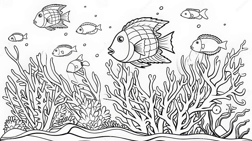 Reef and Fish Coloring Pages: Naturalist Aesthetic Inspired by Fernand ...