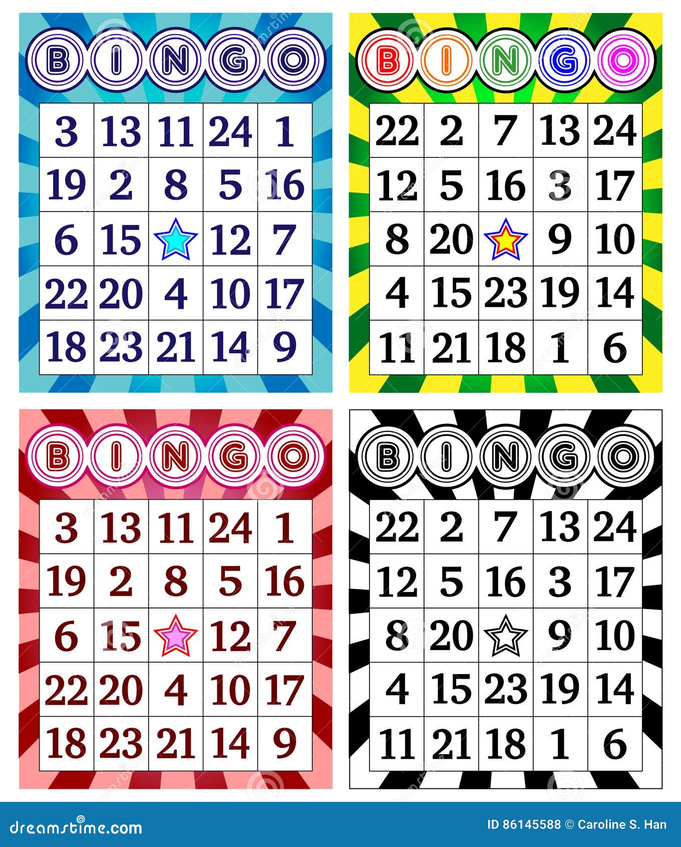 tentoonstelling Vertellen medley Reeks Bingo-Kaarten vector illustratie. Illustration of zwart - 86145588