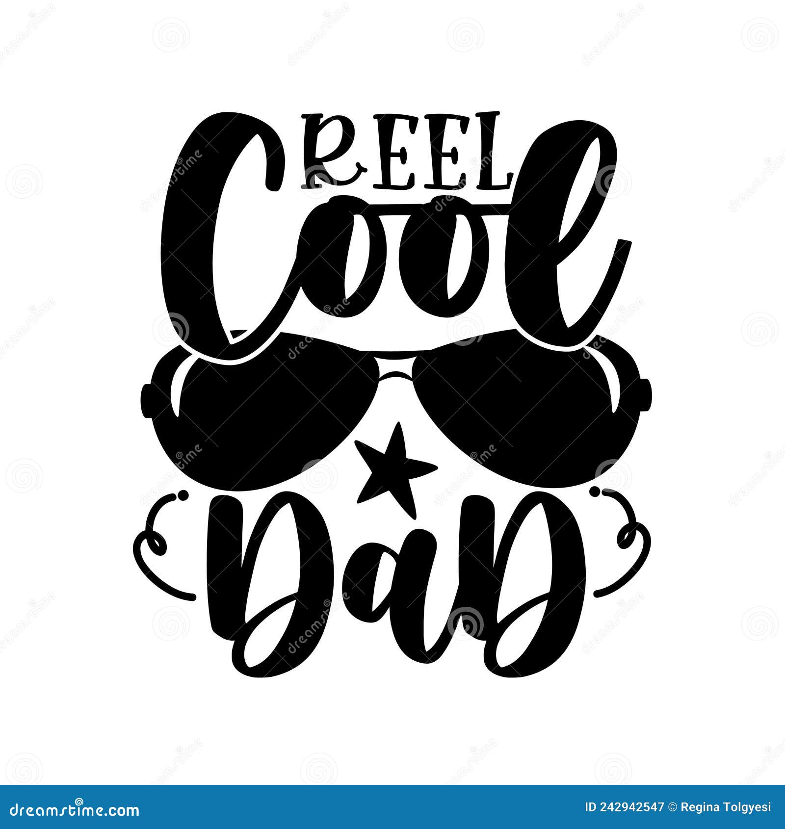 Reel Cool Dad - Saying Typography with Sunglasses Stock Vector -  Illustration of fishermen, gift: 242942547