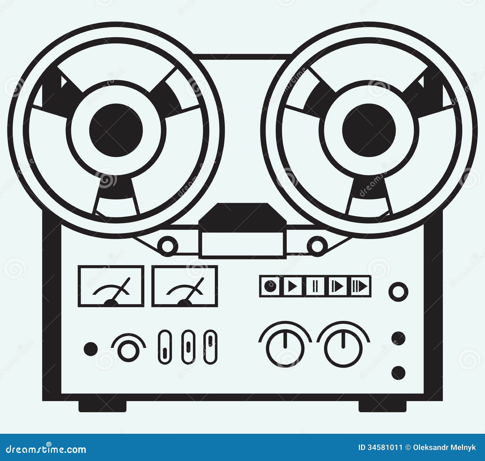 Stereo Reel To Reel Tape Deck Player Recorder Stock Vector - Illustration  of recording, gray: 22818402