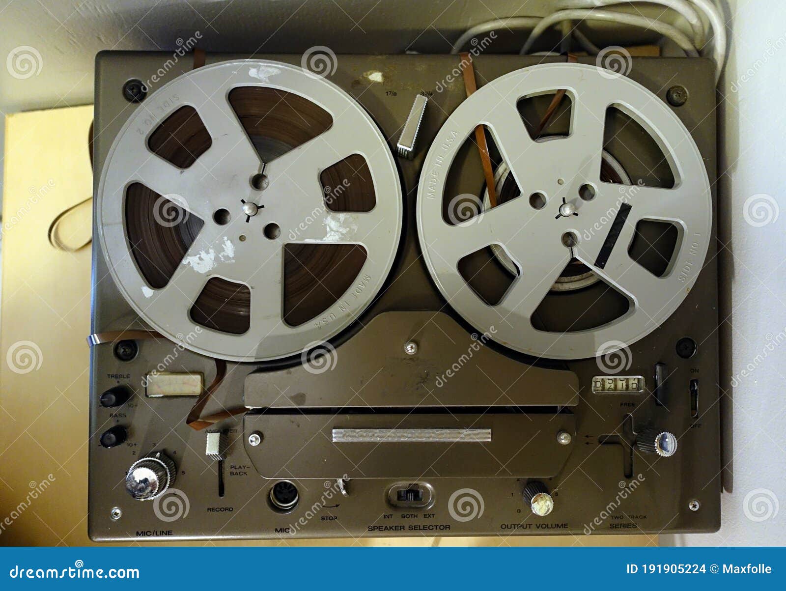 A Reel Tape Recorder that Was Used a Long Time Ago Stock Photo