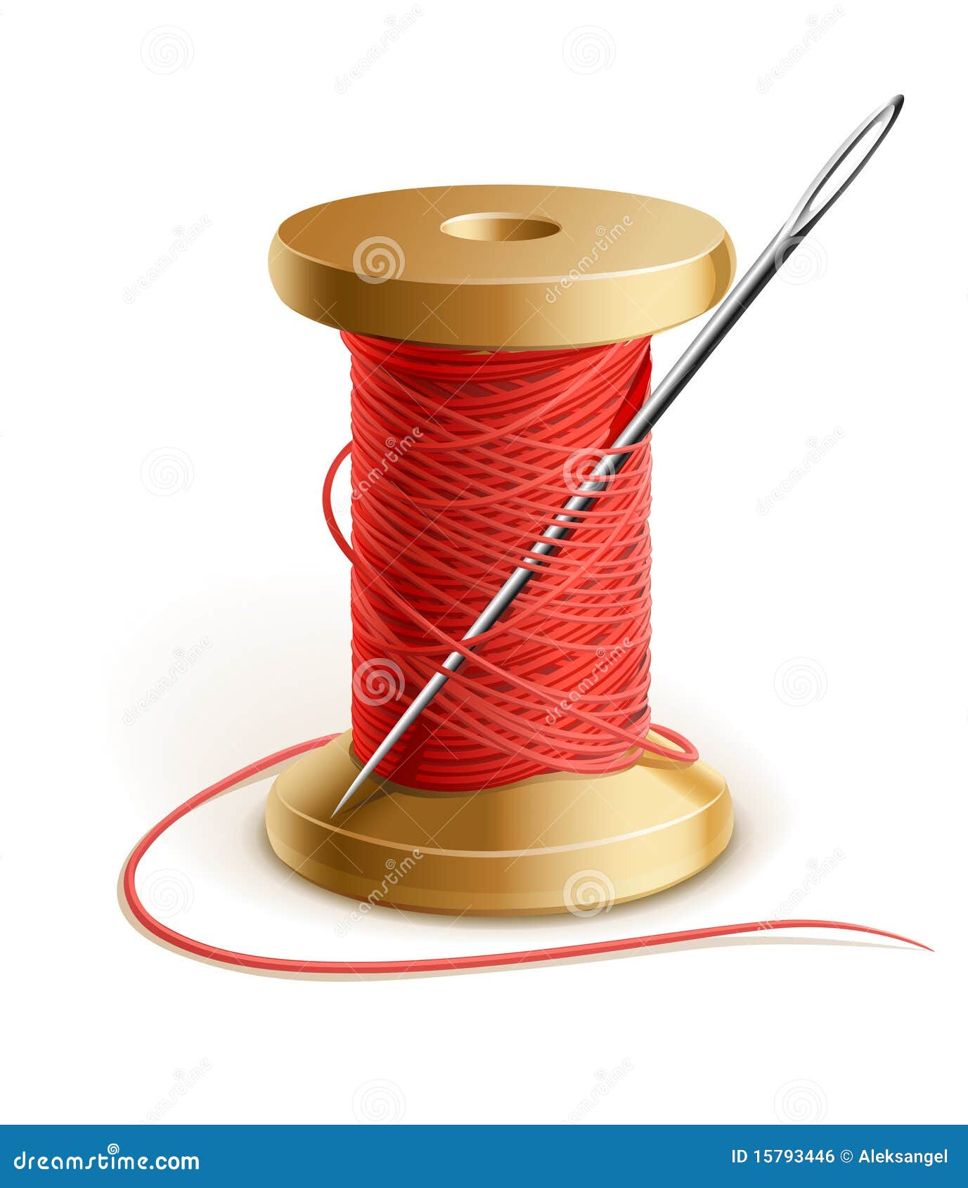 Needle and thread reel for sewing Stock Vector